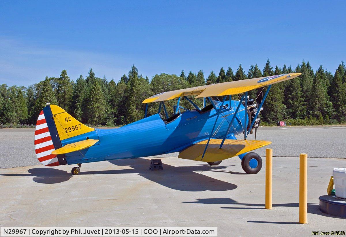 N29967, Waco UPF-7 C/N 5464, Took part in a fly over of a Grass Valley School, but is also hangerd at the Nevada Co. Air Park, Grass Valley, CA.