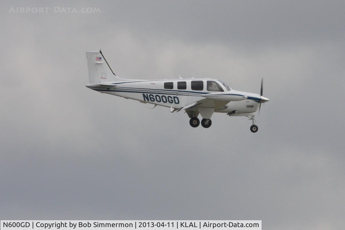 N600GD, Raytheon Aircraft Company A36 Bonanza C/N E3561, Arriving at Lakeland, FL during Sun N Fun 2013
