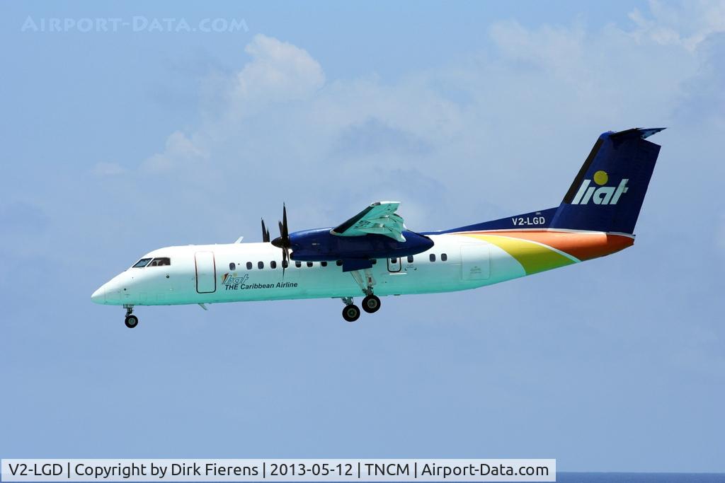V2-LGD, 1991 De Havilland Canada DHC-8-311 Dash 8 C/N 300, Landing at Prince Julianna Airport
