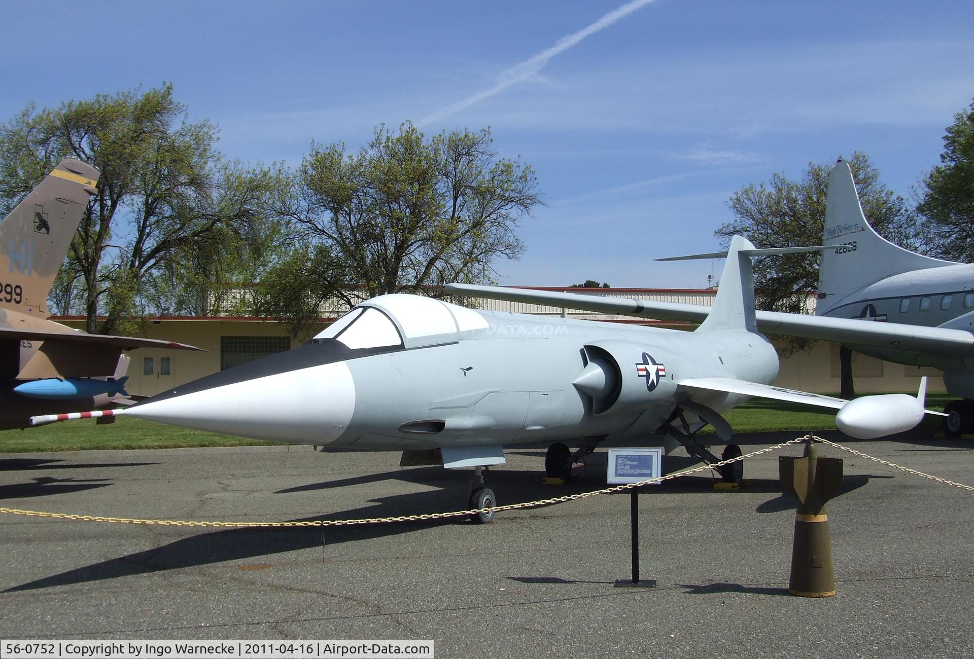56-0752, 1956 Lockheed F-104A Starfighter C/N 183-1040, Lockheed F-104A Starfighter at the Travis Air Museum, Travis AFB Fairfield CA