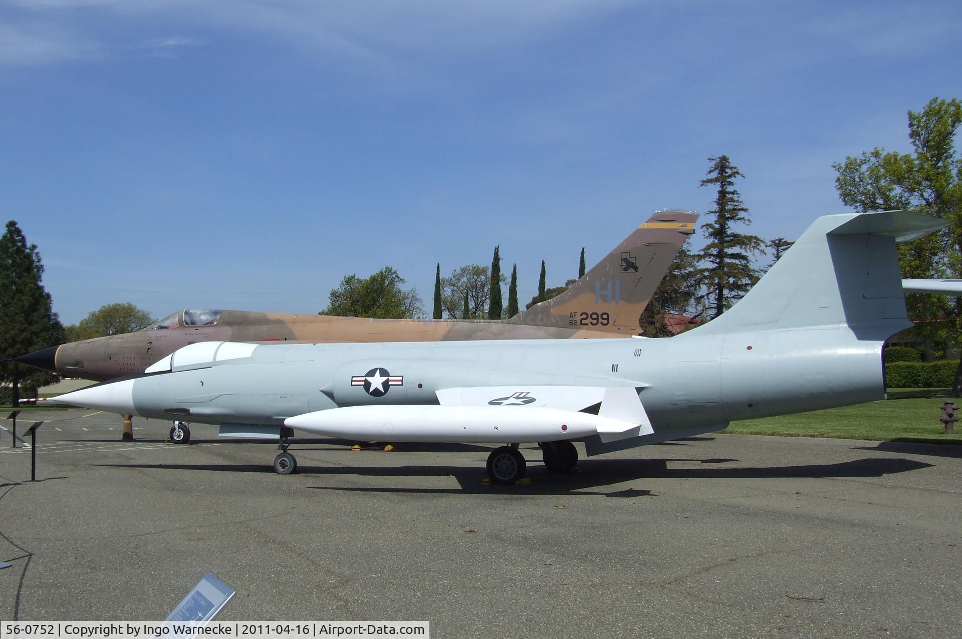 56-0752, 1956 Lockheed F-104A Starfighter C/N 183-1040, Lockheed F-104A Starfighter at the Travis Air Museum, Travis AFB Fairfield CA