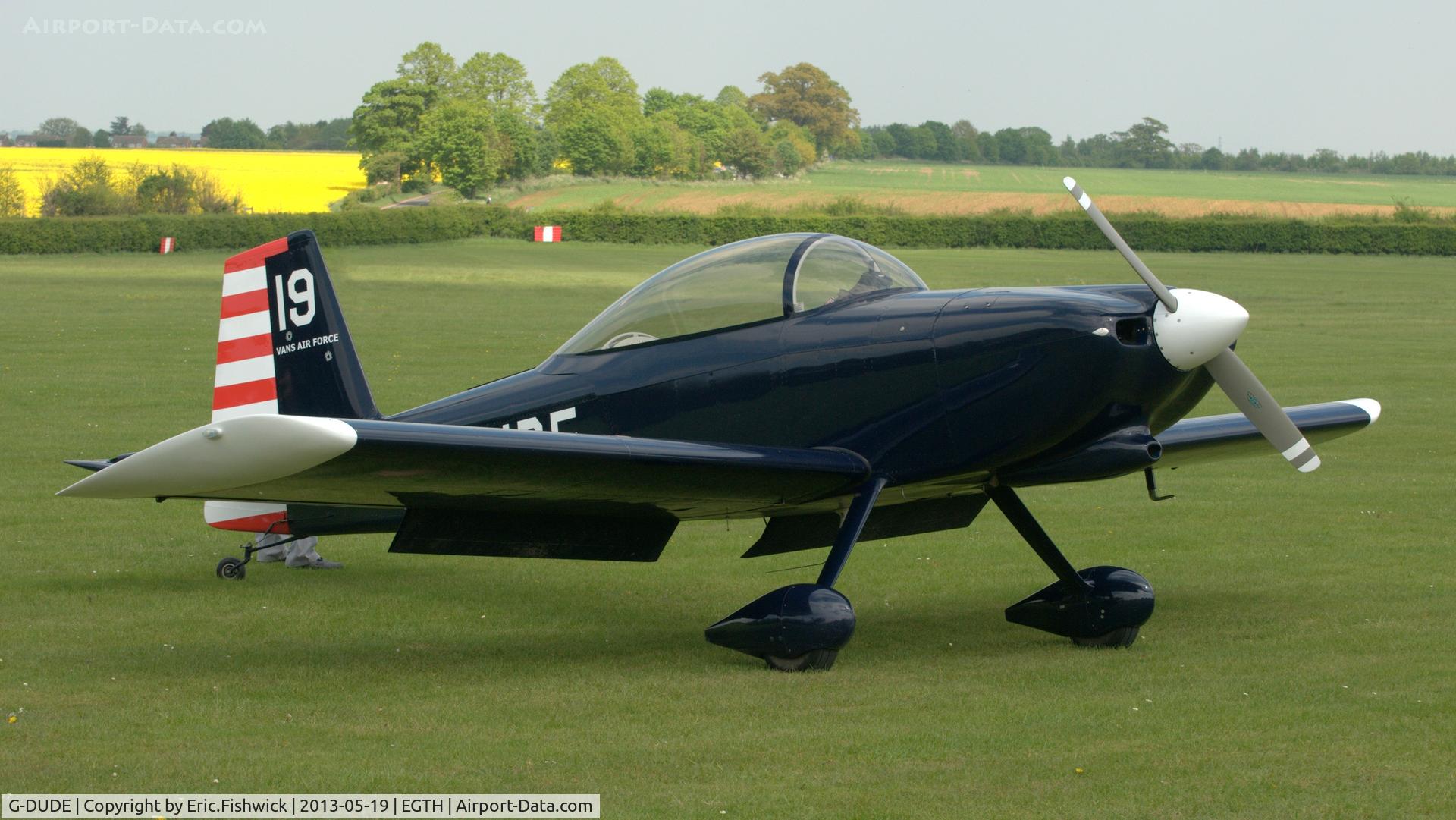 G-DUDE, 2004 Vans RV-8 C/N PFA 303-13246, G-DUDE at Shuttleworth Flying Day and LAA Party in the Park, May 2013.
