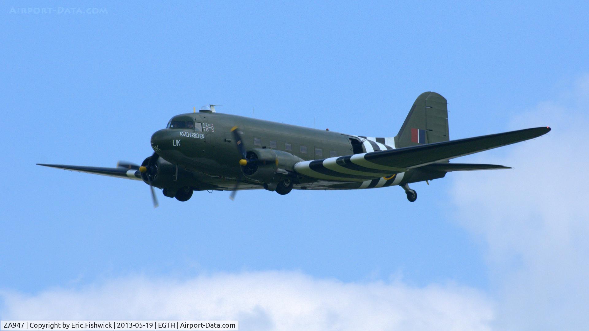 ZA947, 1943 Douglas C-47A-60-DL Dakota III C/N 10200, 43. ZA947 at Shuttleworth Flying Day and LAA Party in the Park, May 2013.