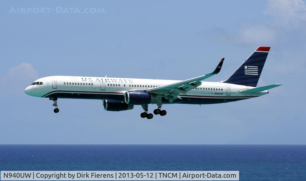 N940UW, 1995 Boeing 757-2B7 C/N 27805, Landing on rwy 10 at Princess Juliana.