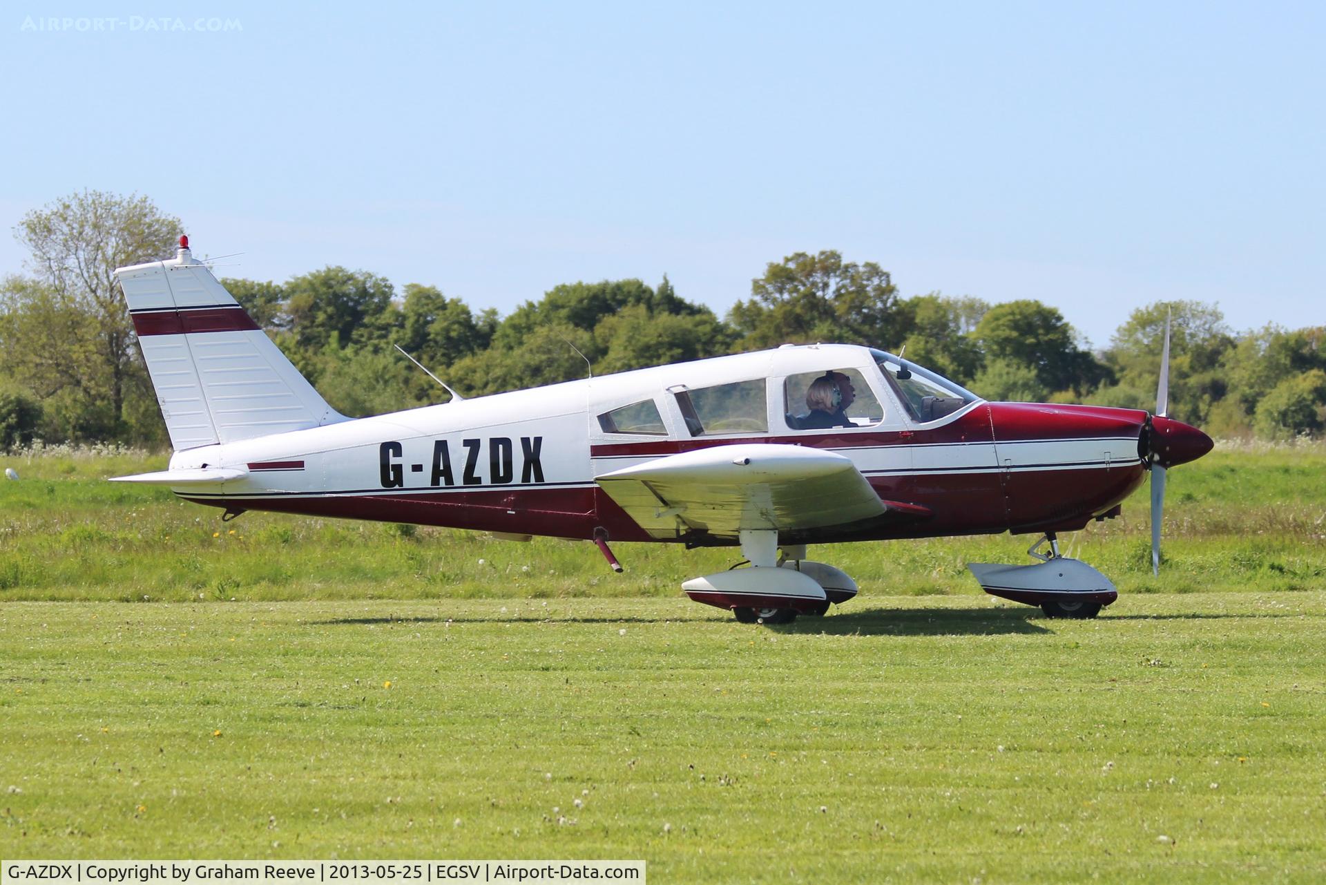 G-AZDX, 1971 Piper PA-28-180 Cherokee C/N 28-7105186, Just landed.