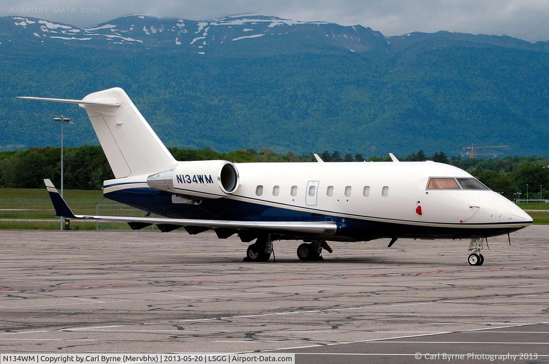 N134WM, 1997 Canadair Challenger 604 (CL-600-2B16) C/N 5340, A visitor for EBACE parked on the North Apron.