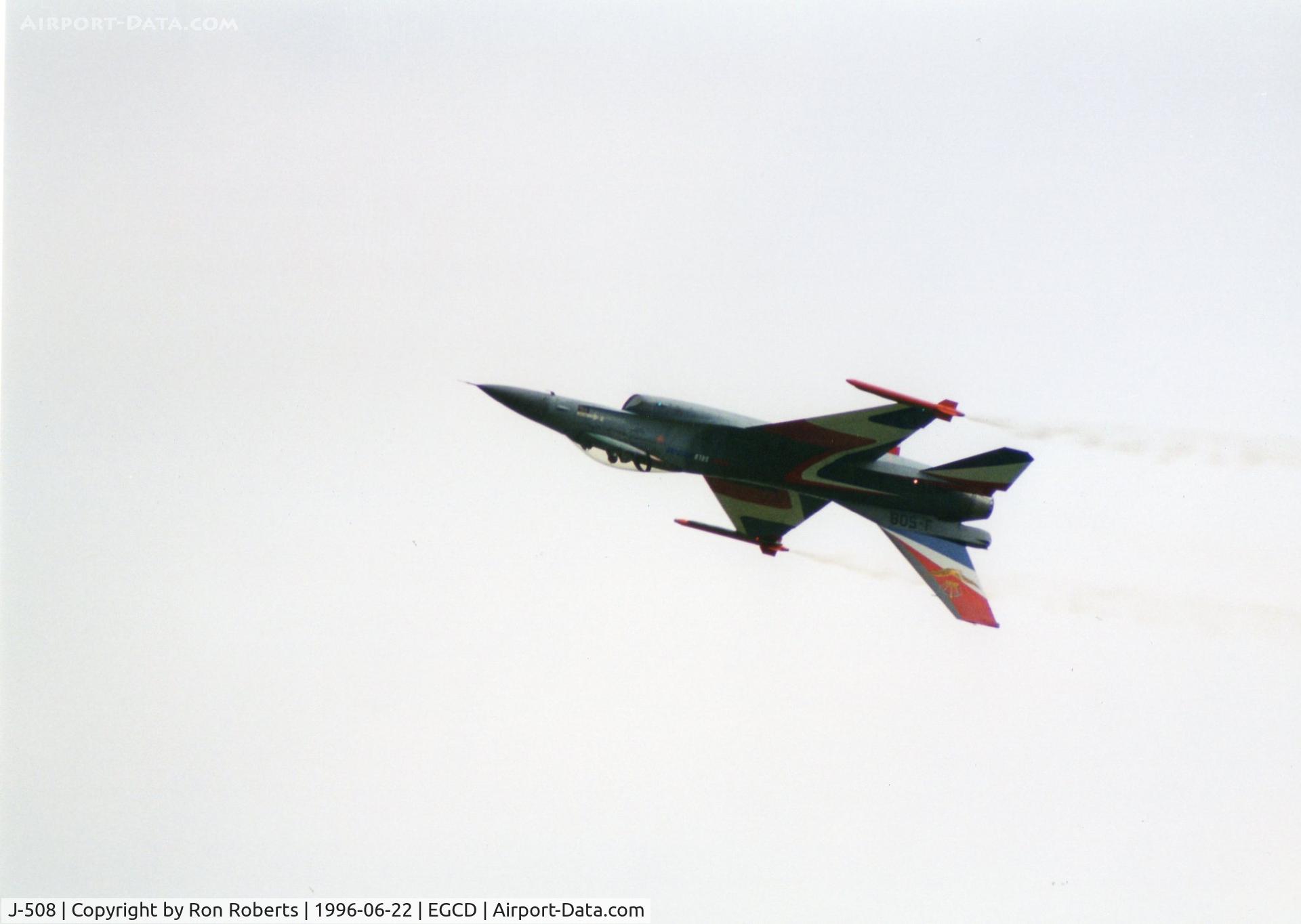 J-508, 1987 Fokker F-16A Fighting Falcon C/N 6D-147, The Royal Netherlands Air Force F16