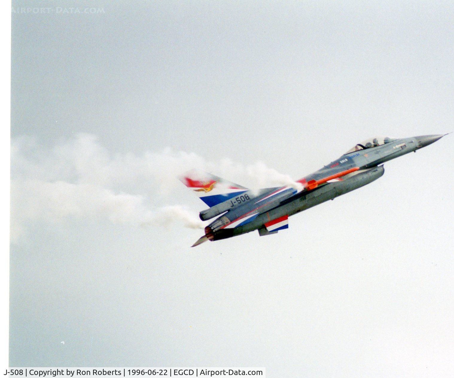 J-508, 1987 Fokker F-16A Fighting Falcon C/N 6D-147, The Royal Netherlands Air Force F16