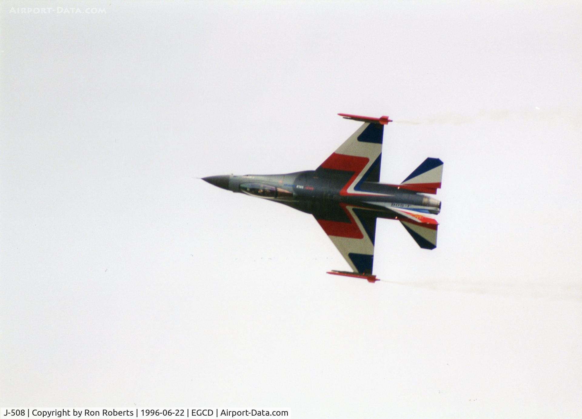 J-508, 1987 Fokker F-16A Fighting Falcon C/N 6D-147, The Royal Netherlands Air Force F16