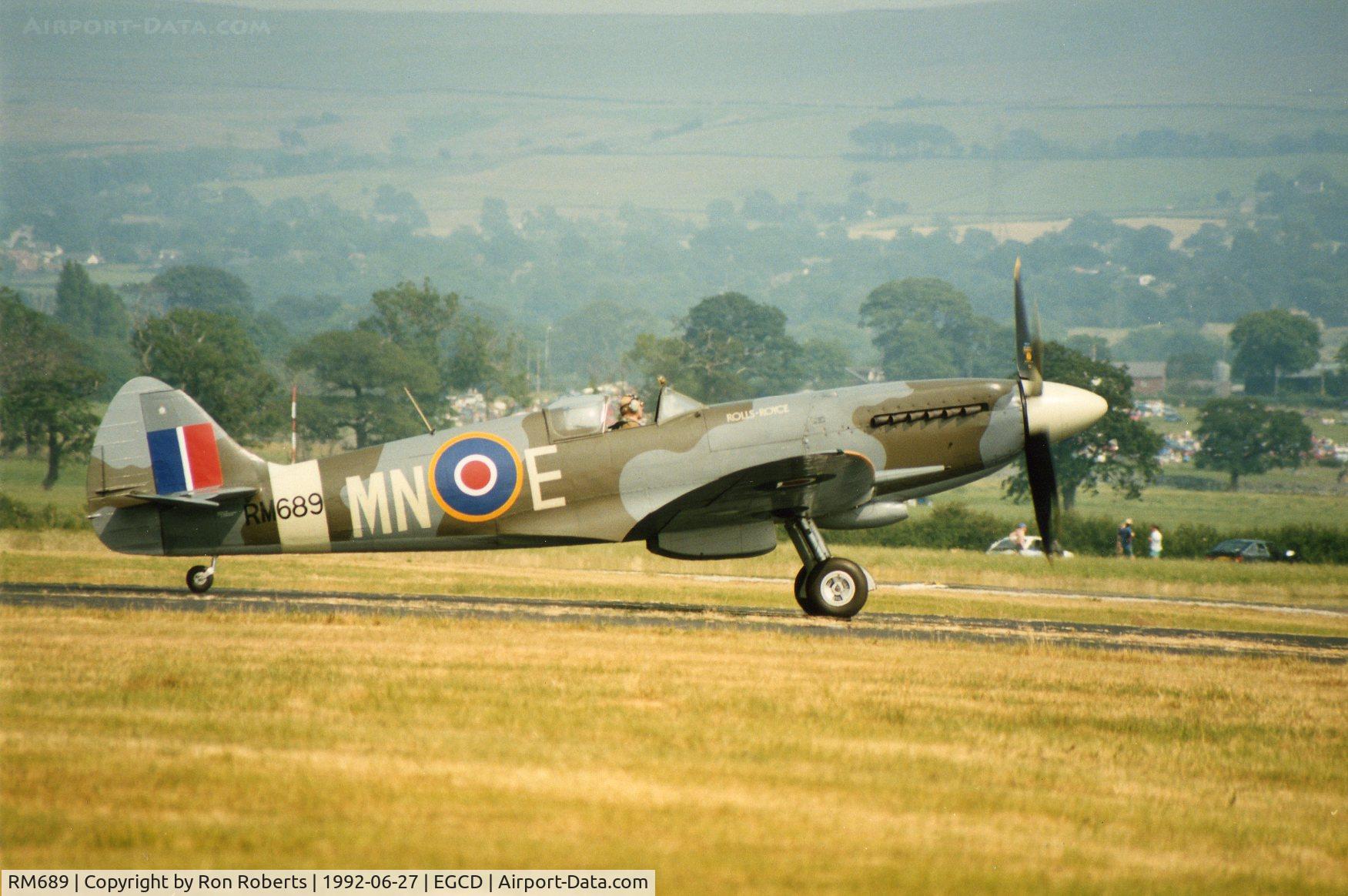 RM689, 1944 Supermarine 379 Spitfire F.XIVc C/N 6S/432263, Taken at Woodford Airshow shortly before it's loss.
