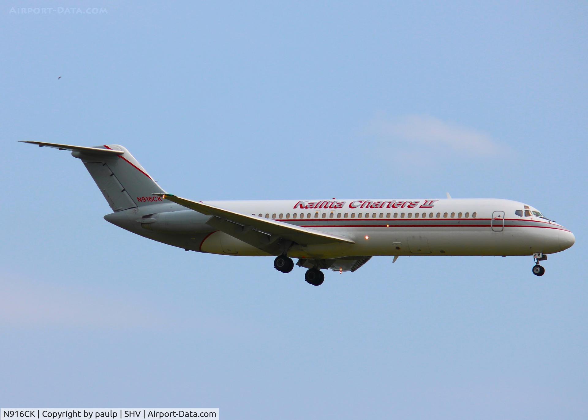 N916CK, 1968 Douglas DC-9-33F C/N 47291, Landing at Shreveport Regional.