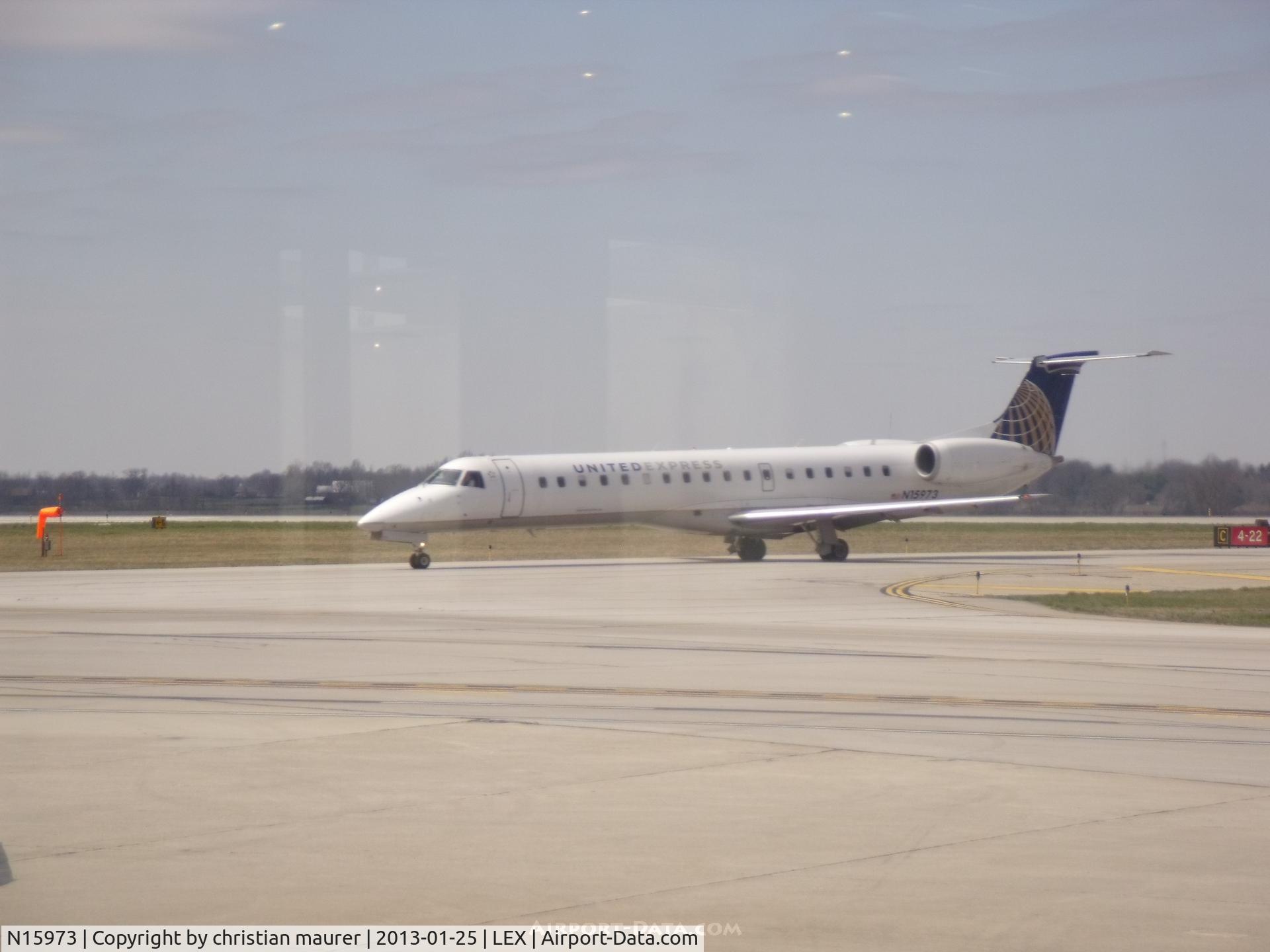 N15973, 1999 Embraer ERJ-145LR (EMB-145LR) C/N 145159, ON THE TAXIWAY FROM HOUSTON