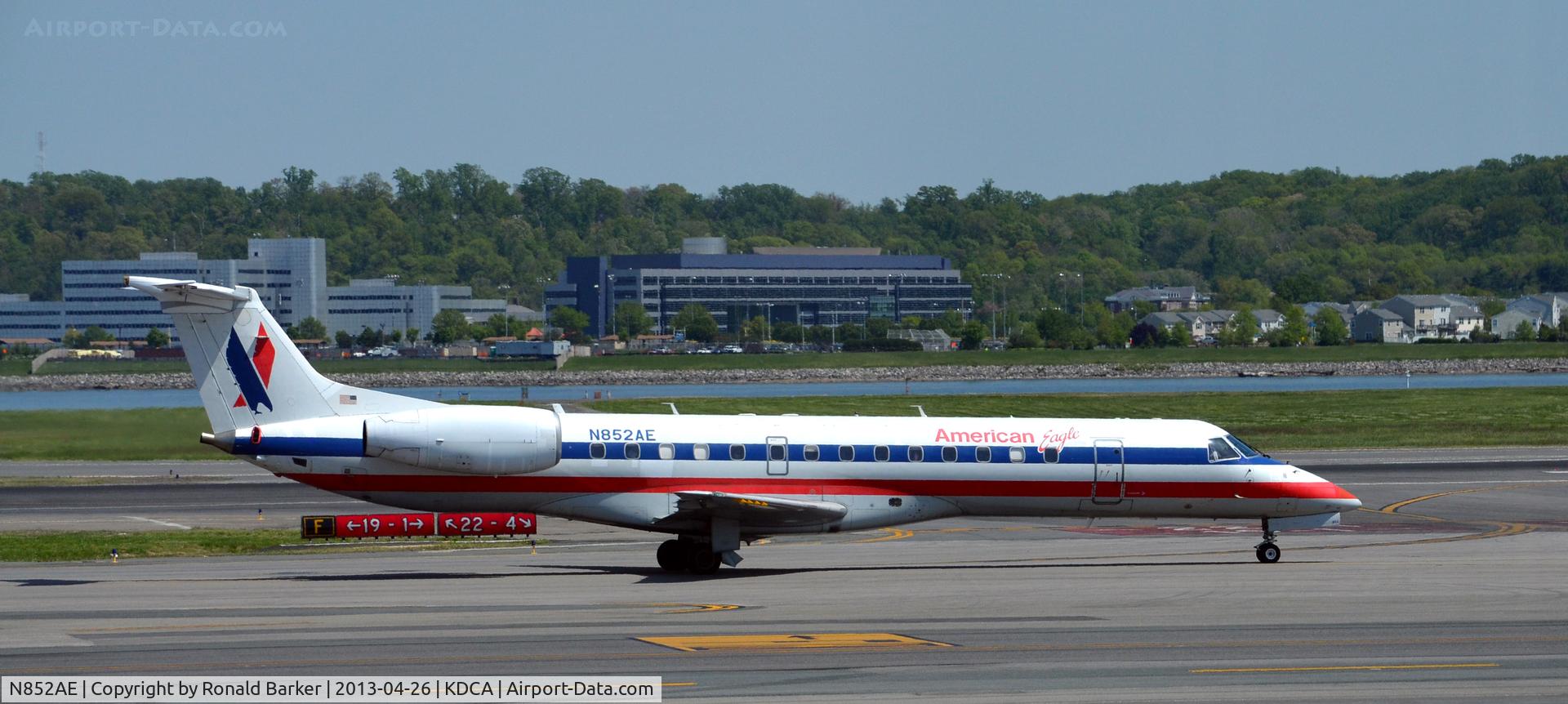 N852AE, 2003 Embraer ERJ-140LR (EMB-135KL) C/N 145736, Taxi DCA