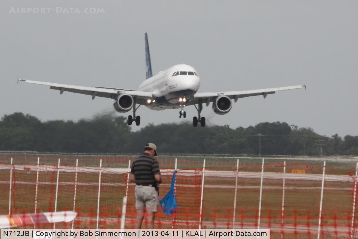 N712JB, 2008 Airbus A320-232 C/N 3517, Arriving at Sun N Fun 2013 - Lakeland, FL