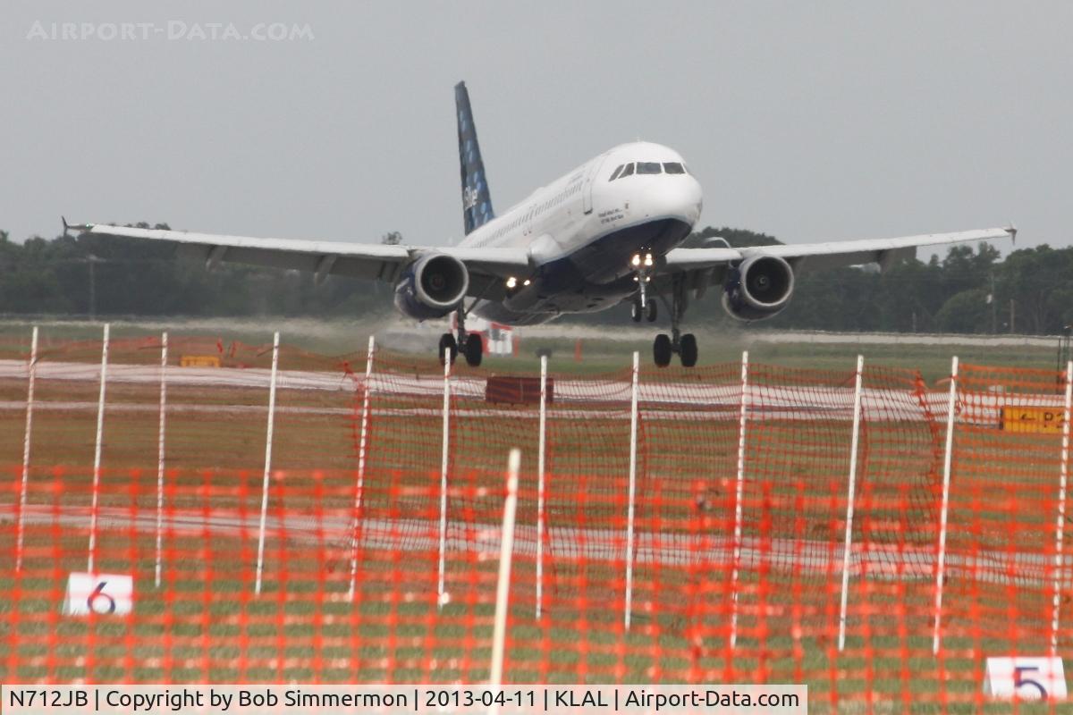 N712JB, 2008 Airbus A320-232 C/N 3517, Arriving at Sun N Fun 2013 - Lakeland, FL