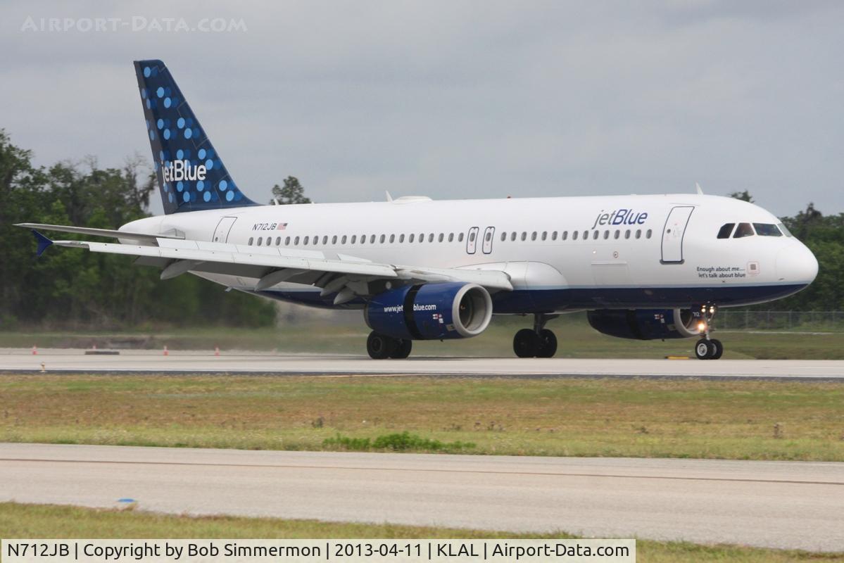 N712JB, 2008 Airbus A320-232 C/N 3517, Arriving at Sun N Fun 2013 - Lakeland, FL