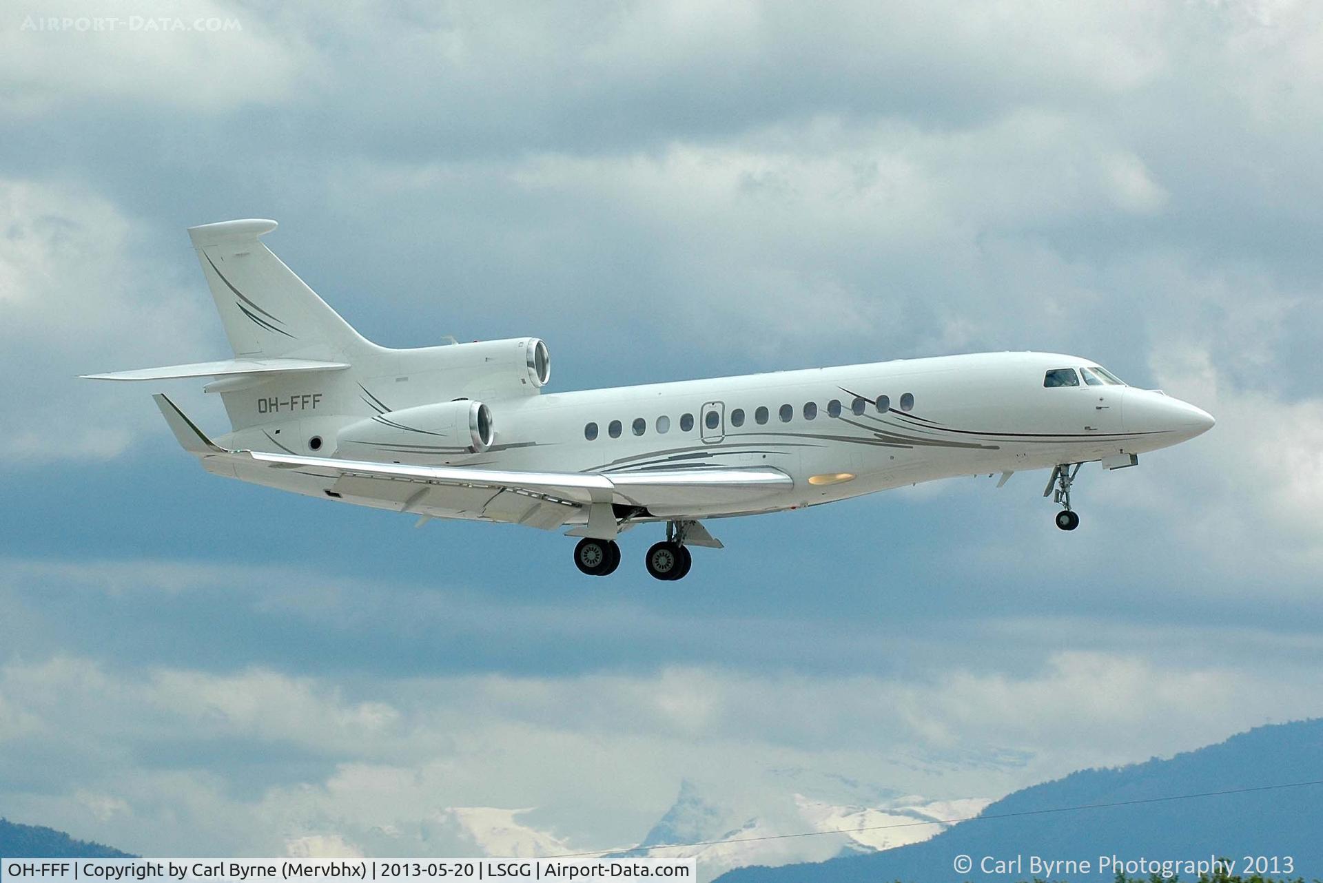 OH-FFF, 2009 Dassault Falcon 7X C/N 66, Taken from the park at the 05 threshold.
