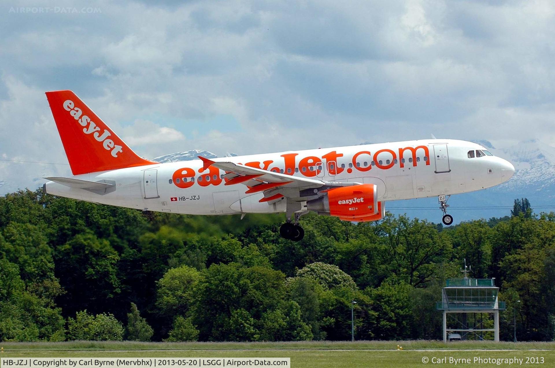 HB-JZJ, 2004 Airbus A319-111 C/N 2265, Taken from the park at the 05 threshold.