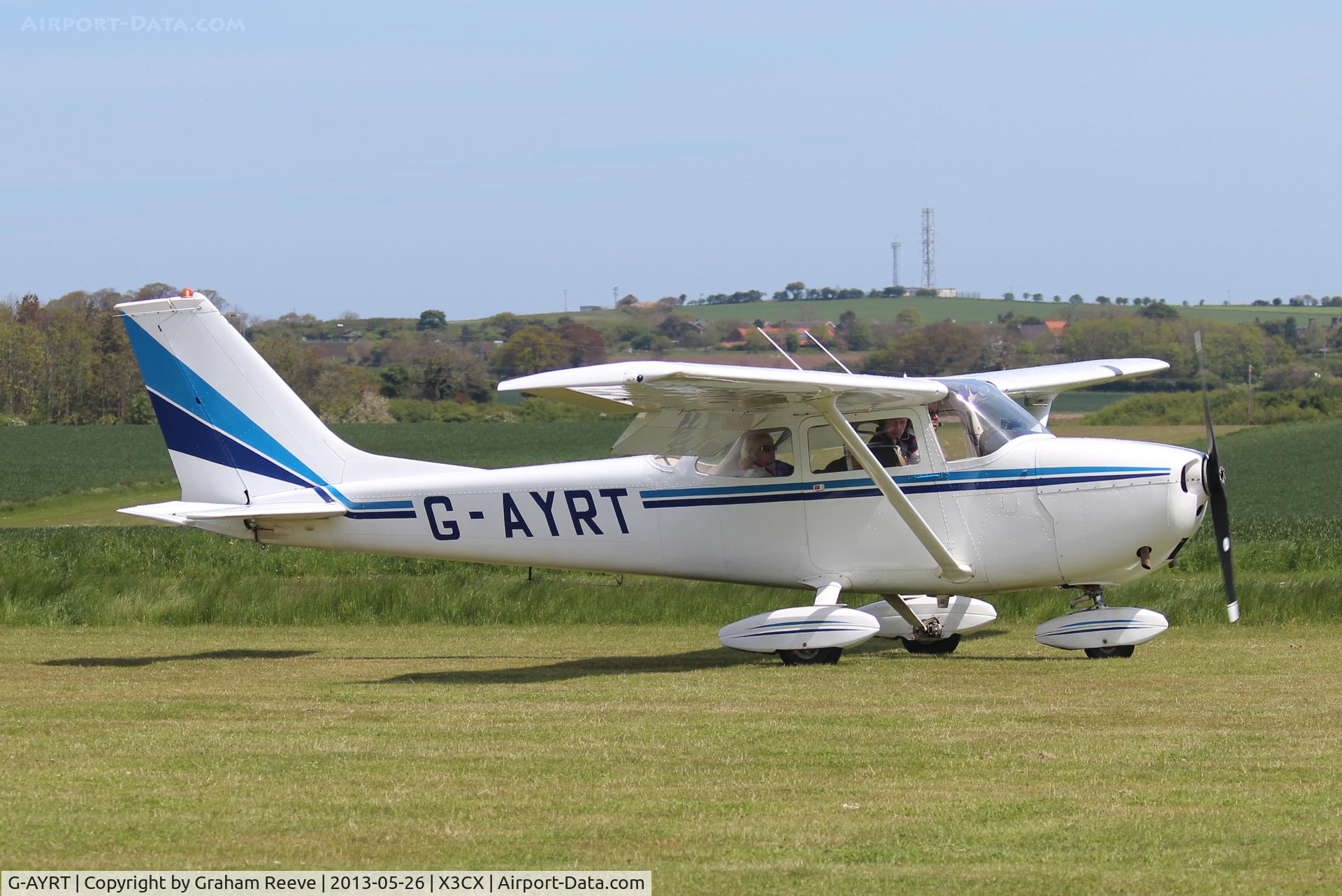 G-AYRT, 1971 Reims F172K Skyhawk C/N 0777, Just landed.