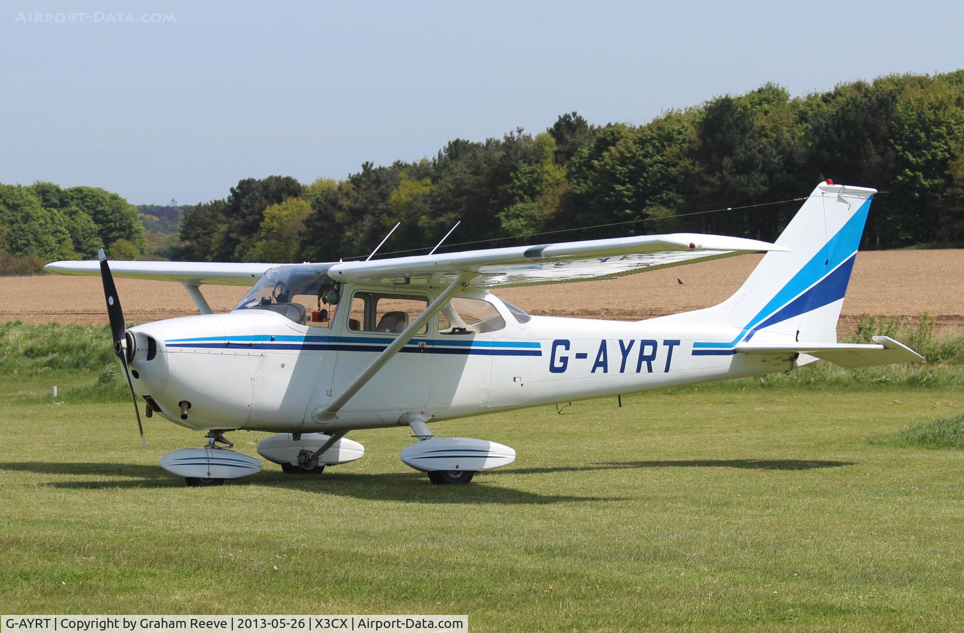G-AYRT, 1971 Reims F172K Skyhawk C/N 0777, Parked in the sun at Northrepps.