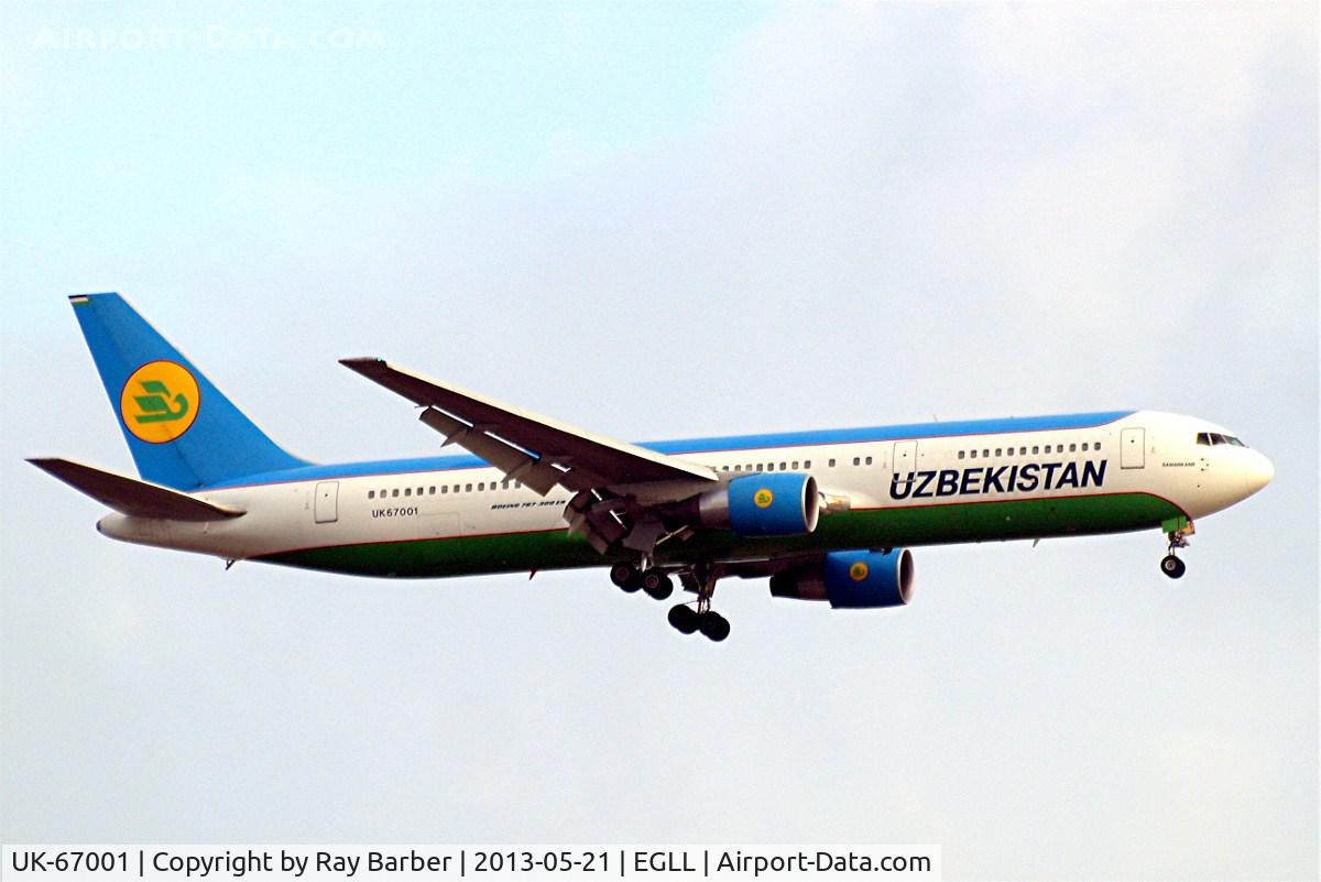 UK-67001, 1996 Boeing 767-300/ER C/N 28370, Boeing 767-33PER [28370] (Uzbekistan Airways) Home~G 21/05/2013