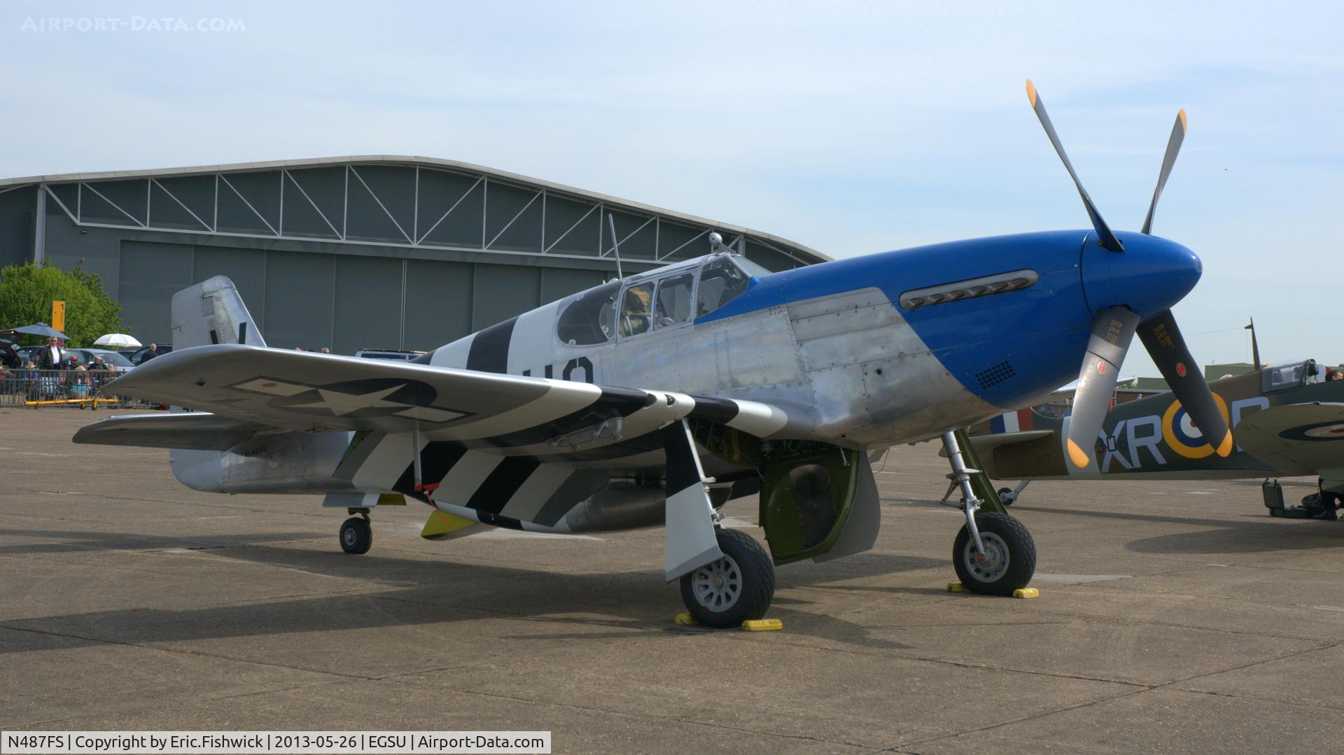 N487FS, 1943 North American P-51C Mustang C/N 103-26778, 3. 'Princess Elizabeth' on the flightline at the IWM Spring Airshow, May 2013.