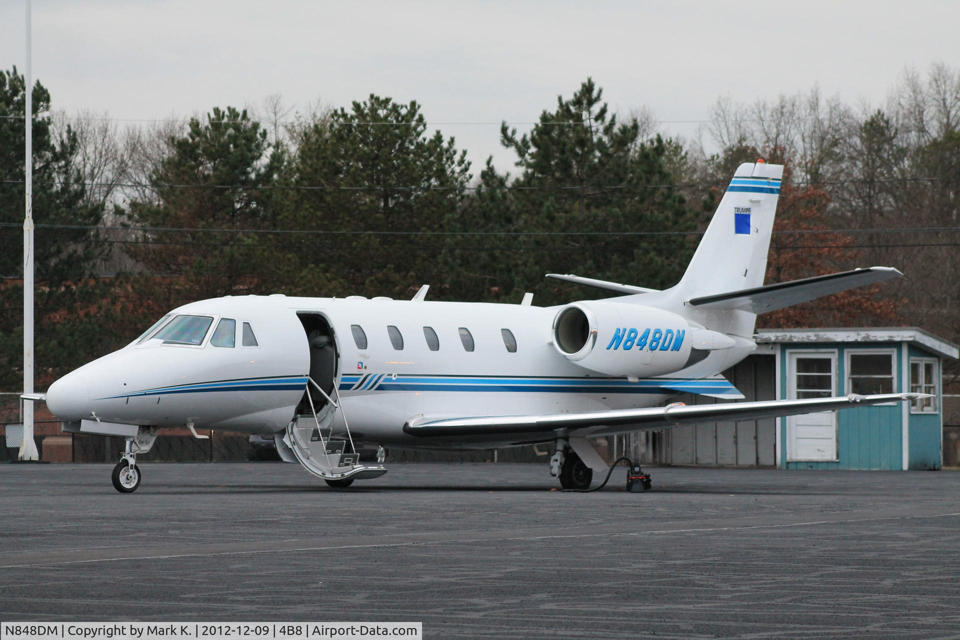 N848DM, 2003 Cessna 560XL Citation Excel C/N 560-5329, Citation N848DM parked near Robertson's FBO on a overcast afternoon.