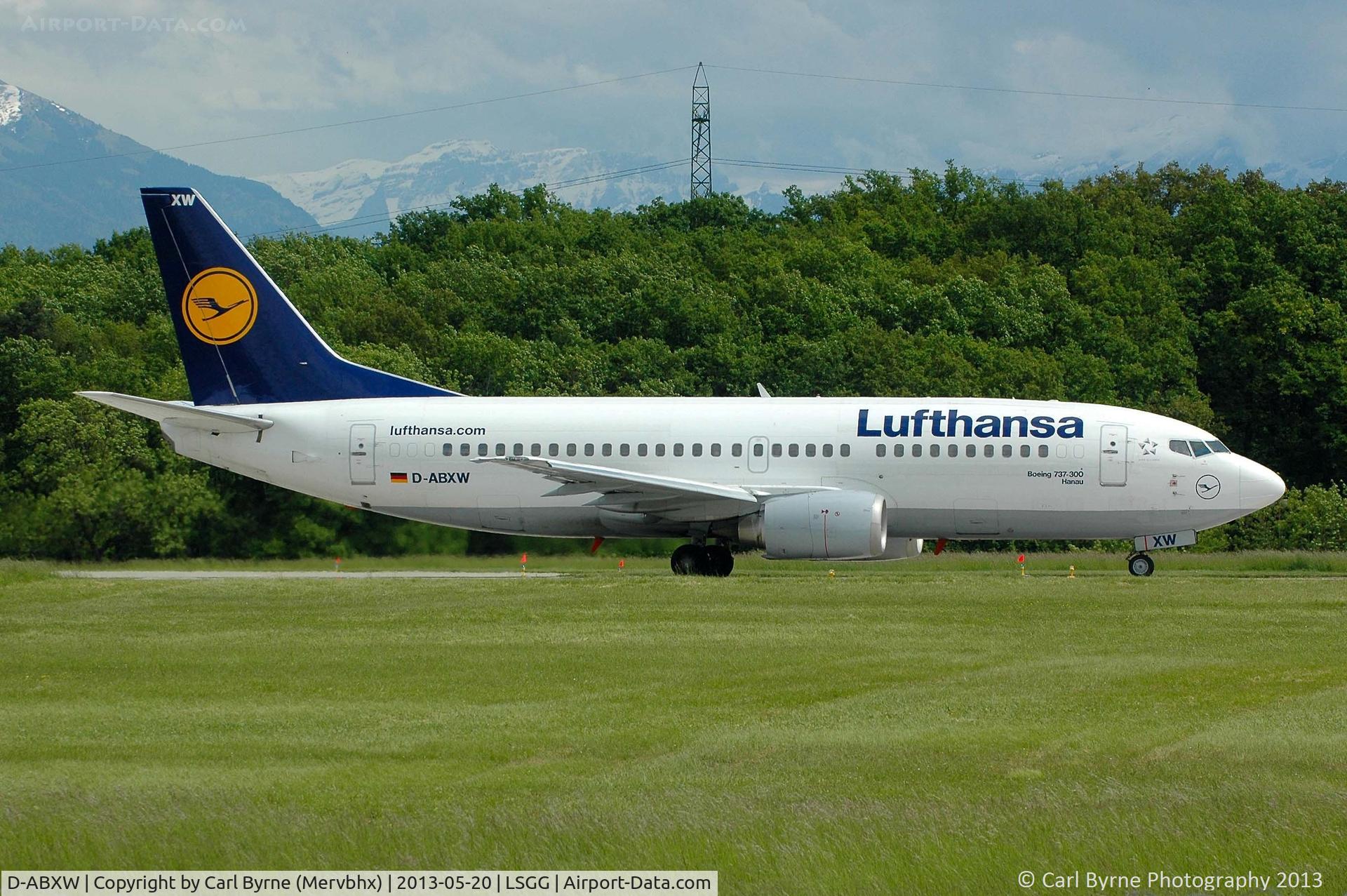 D-ABXW, 1989 Boeing 737-330 C/N 24561, Taken from the park at the 05 threshold.