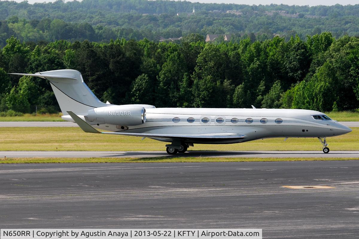 N650RR, 2012 Gulfstream Aerospace G650 (G-VI) C/N 6019, Arriving at the Hill Aviation ramp. Delivered two days ago brand new!