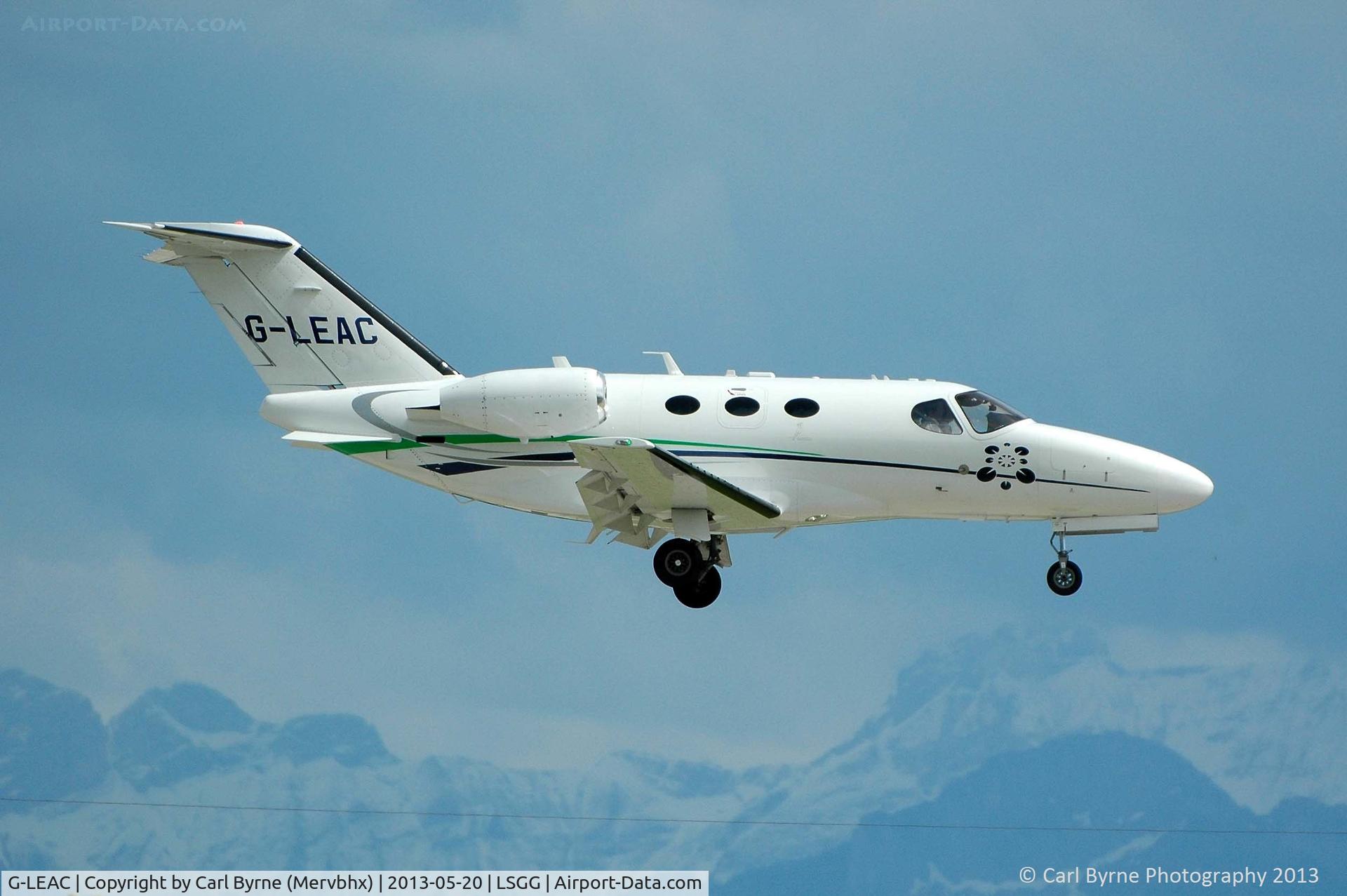 G-LEAC, 2008 Cessna 510 Citation Mustang Citation Mustang C/N 510-0075, Taken from the park at the 05 threshold.