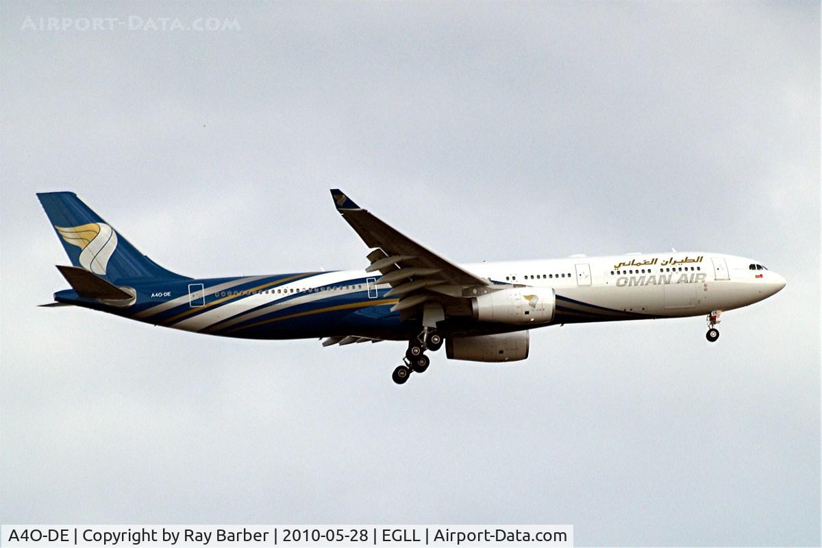 A4O-DE, 2009 Airbus A330-343 C/N 1093, Airbus A330-343X [1093] (Oman Air) Home~G 28/05/2010