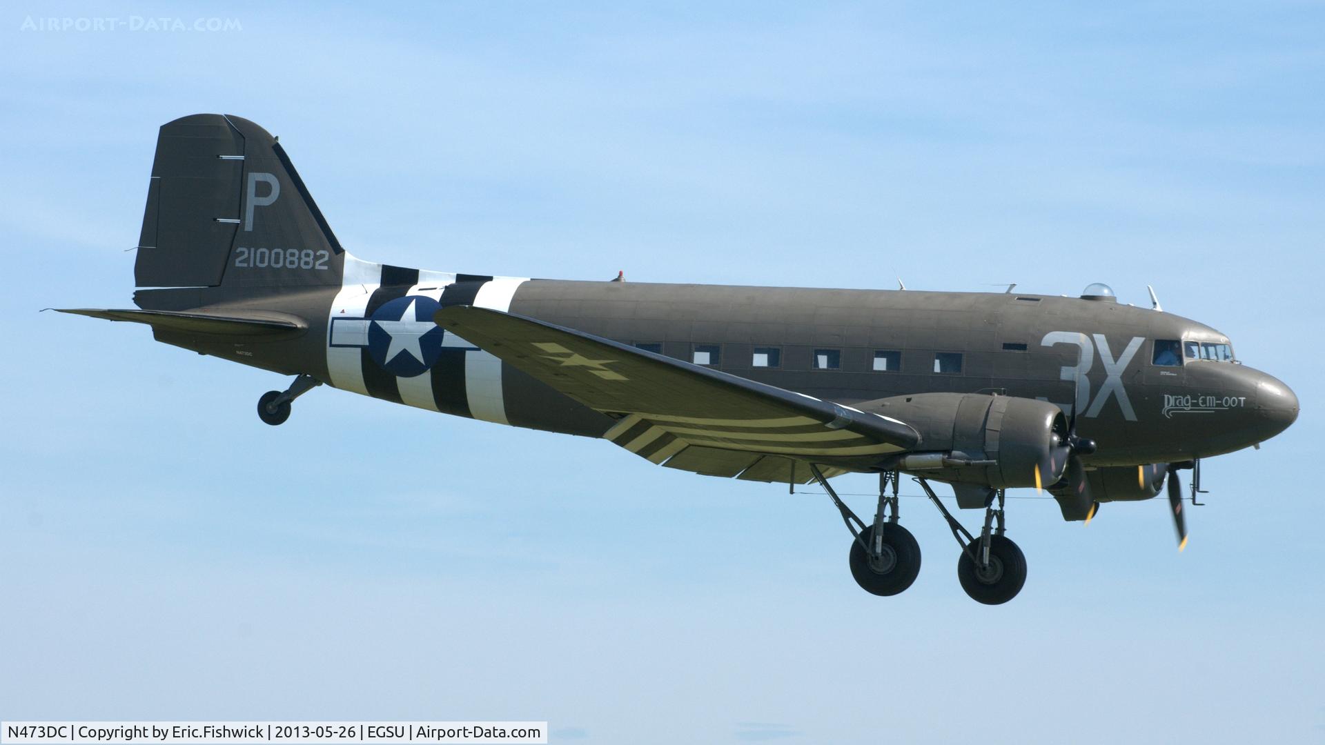 N473DC, 1942 Douglas DC3C (C-47A) C/N 19345, 41. N473DC at the IWM Spring Airshow, May 2013.