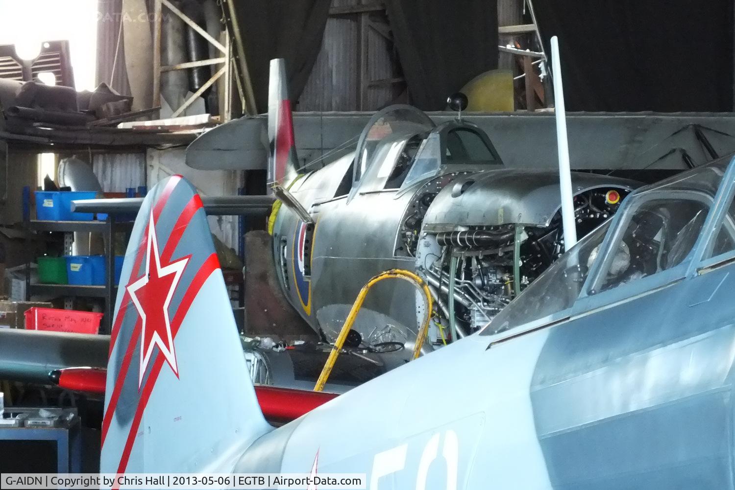 G-AIDN, 1944 Supermarine 502 Spitfire TR.8 (LF.VIIIc) C/N 6S/729058, tucked away at the back of the PPS hangar