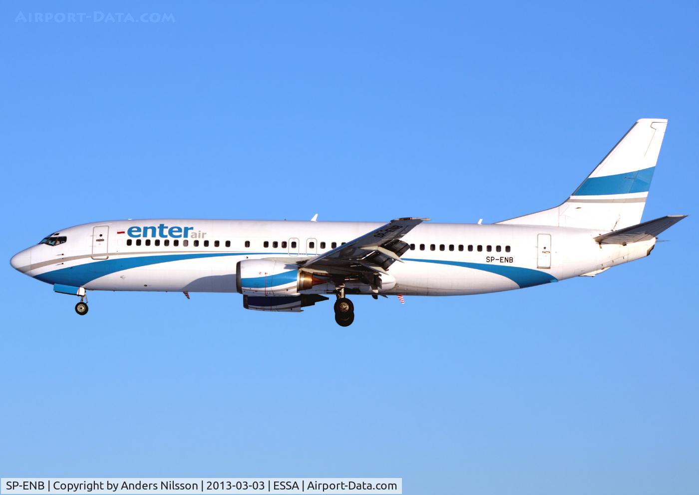 SP-ENB, 1994 Boeing 737-4Q8 C/N 26299, On final for 01R.