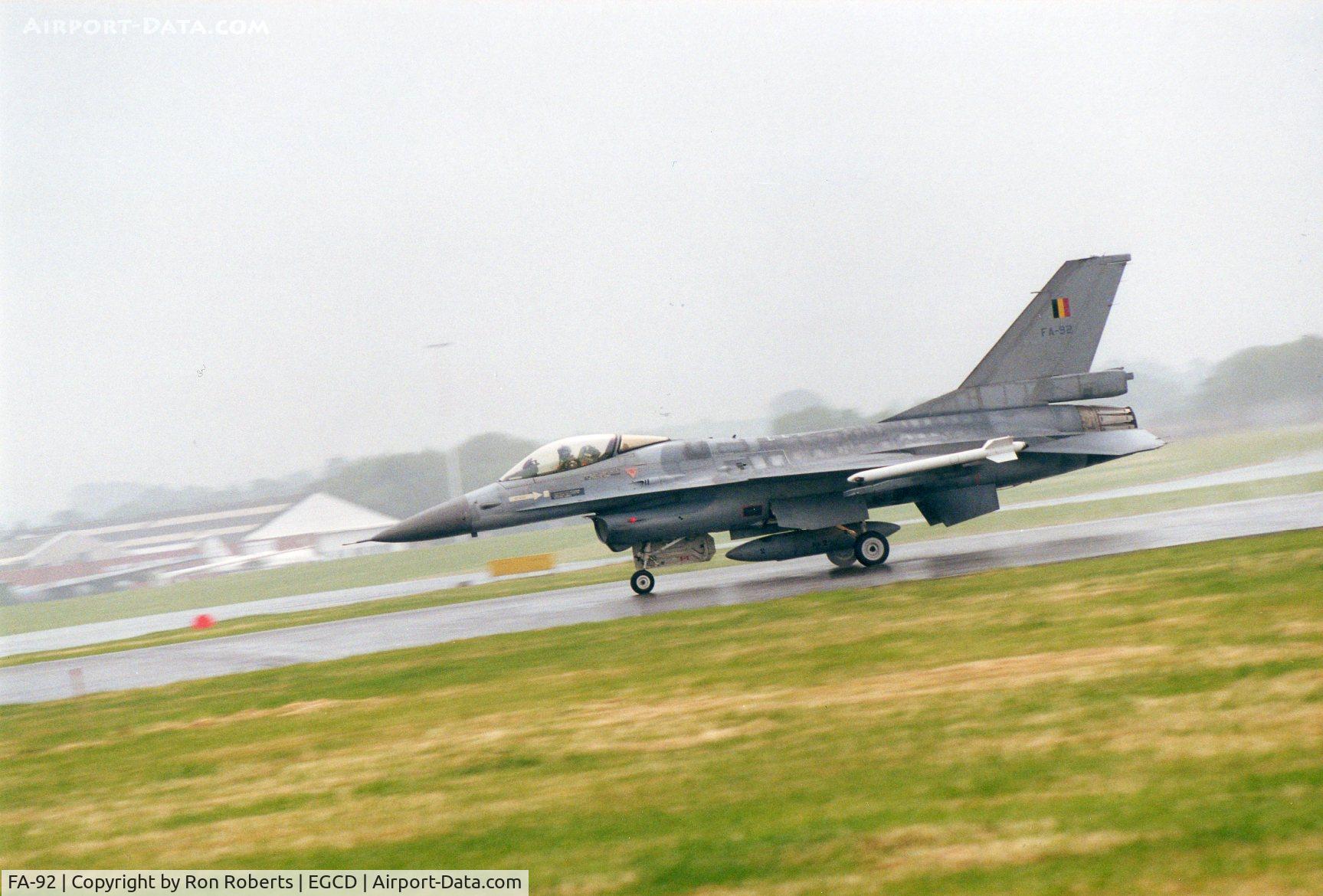 FA-92, 1980 SABCA F-16AM Fighting Falcon C/N 6H-92, Woodford Airshow