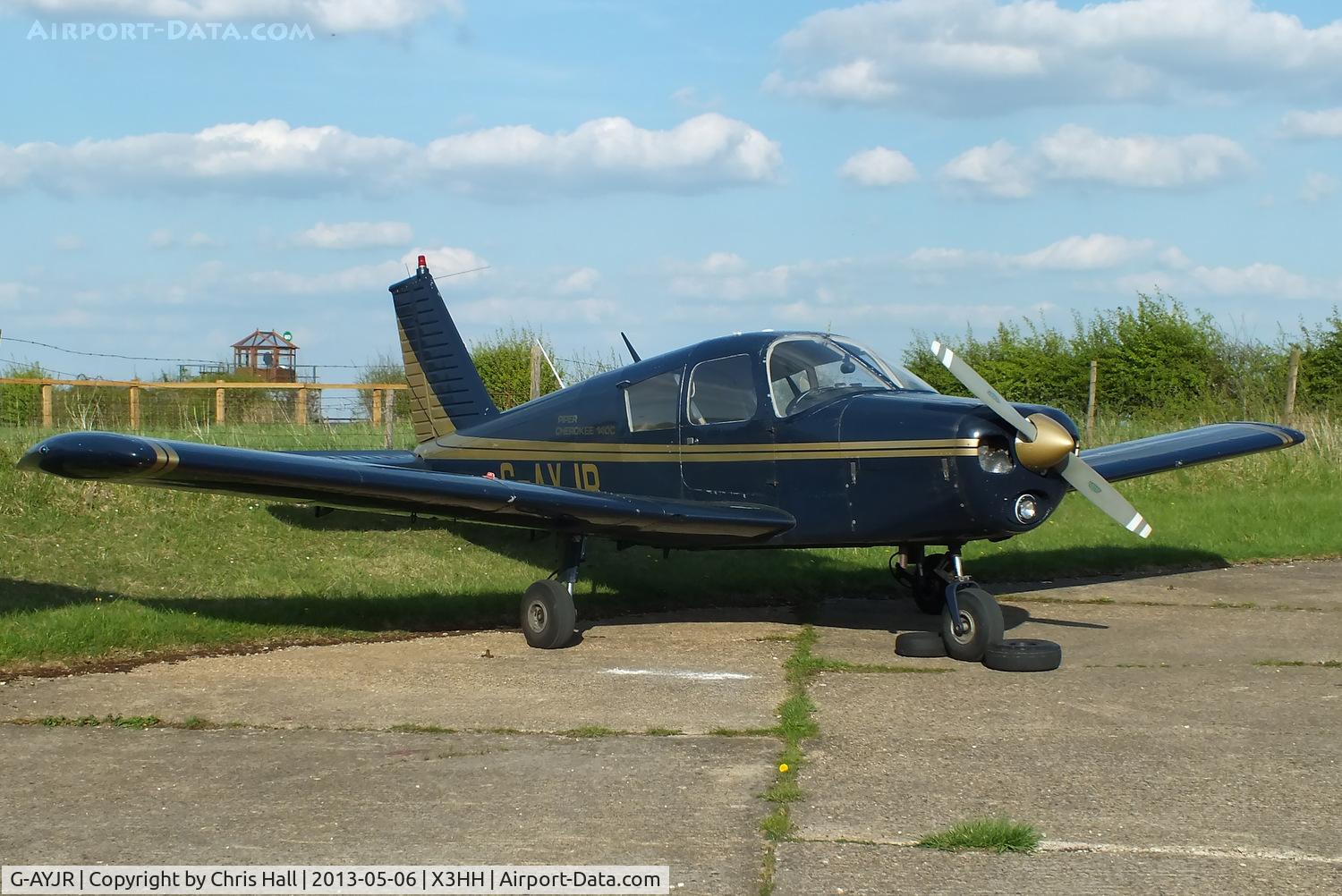 G-AYJR, 1970 Piper PA-28-140 Cherokee C/N 28-26694, at Hinton in the Hedges Airfield