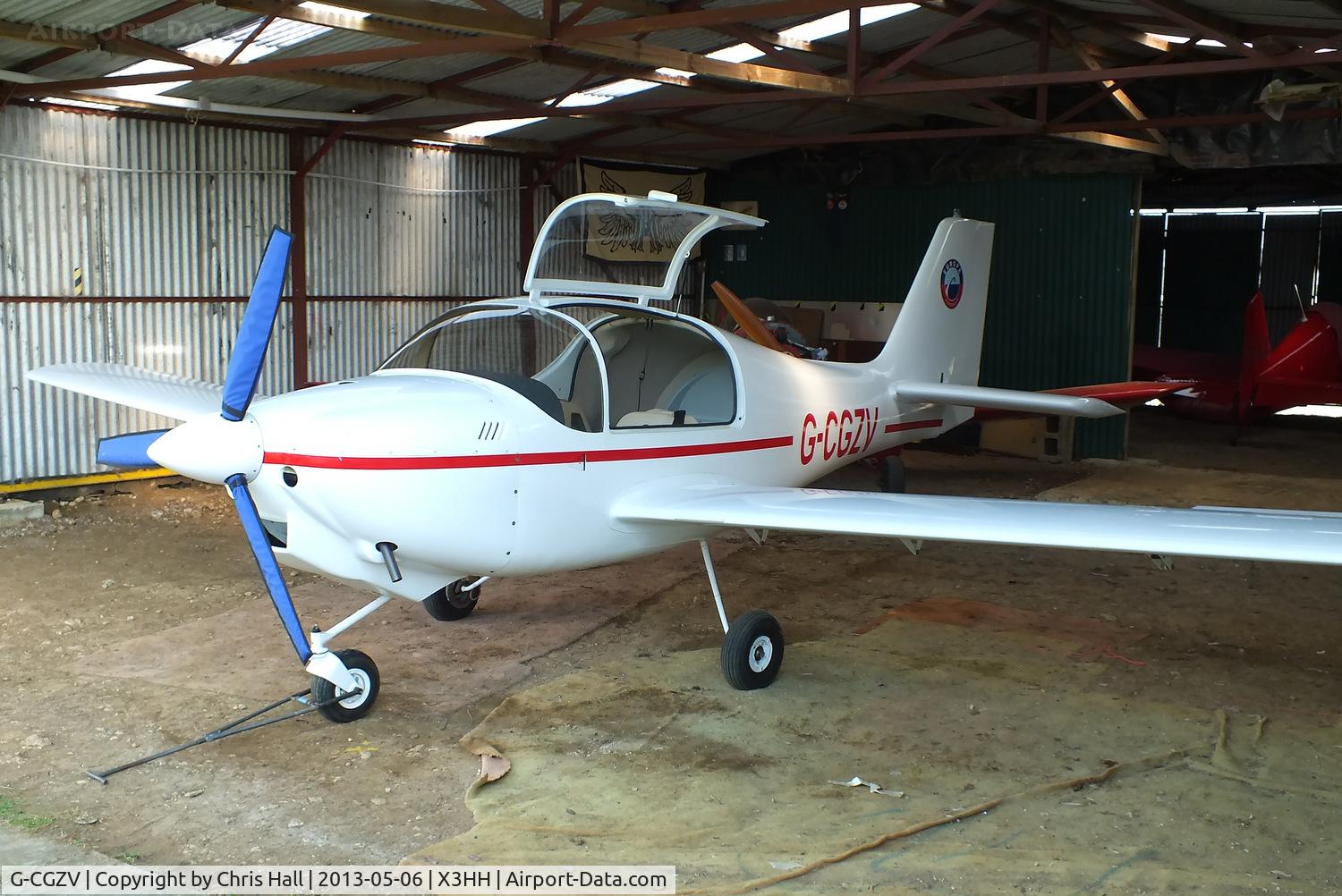 G-CGZV, 2012 Europa XS Tri-Gear C/N PFA 247-13563, at Hinton in the Hedges Airfield