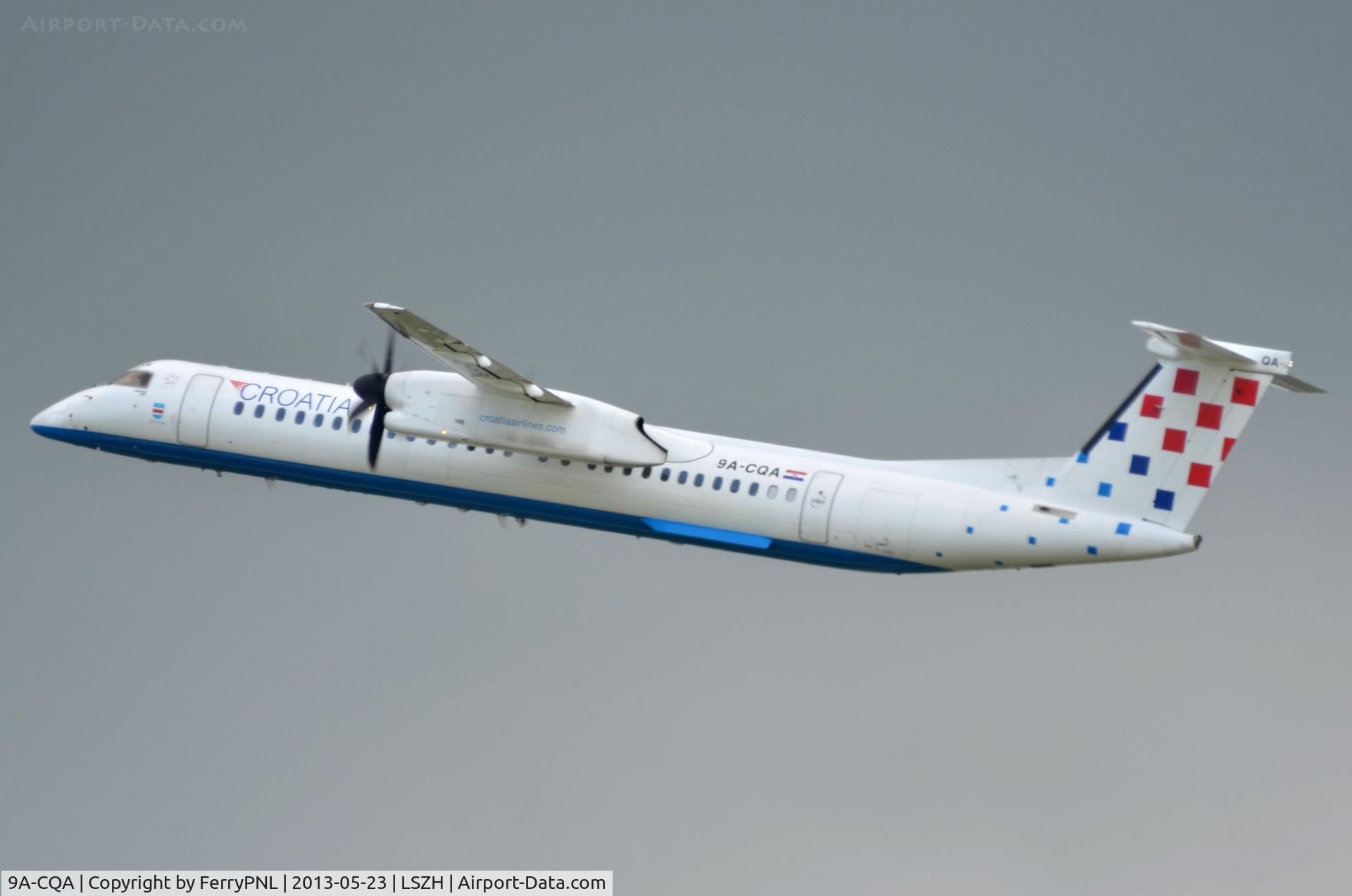 9A-CQA, 2008 De Havilland Canada DHC-8-402Q Dash 8 C/N 4205, Croatia Dash 8 departing ZRH