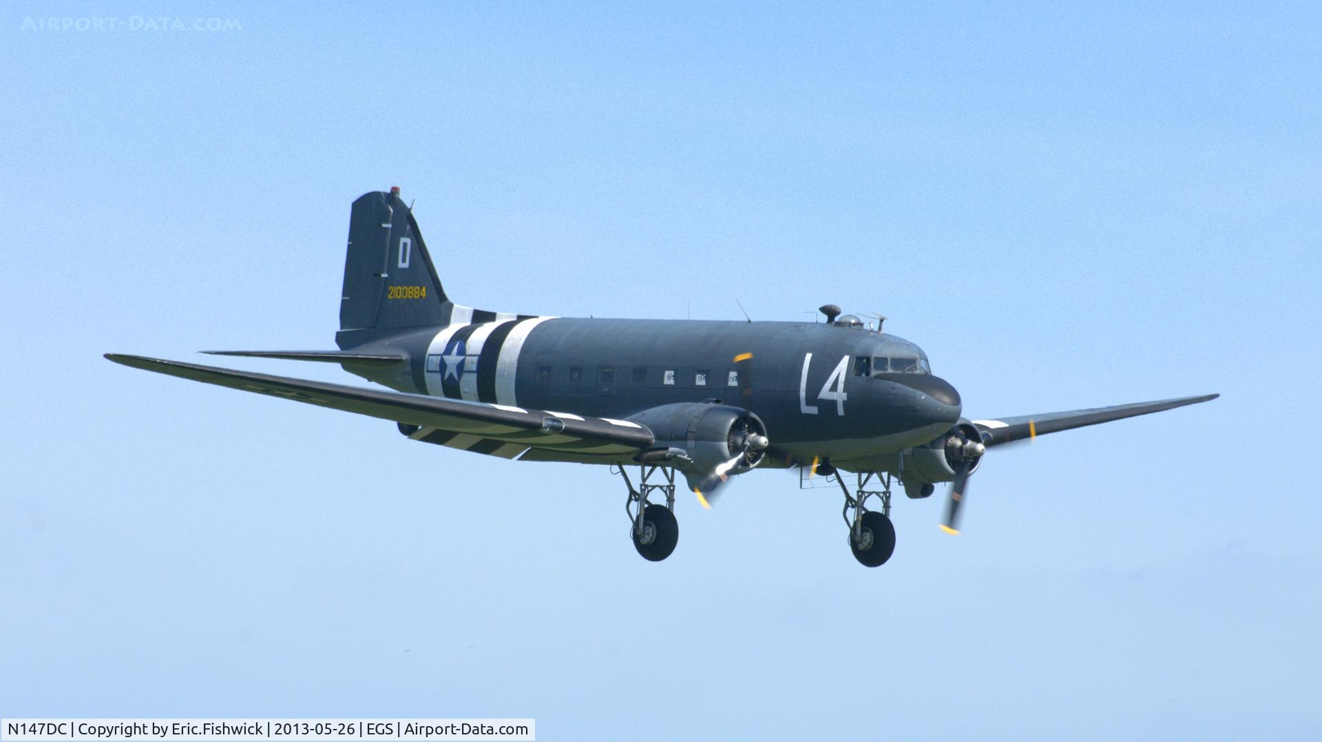 N147DC, 1943 Douglas C-47A-75-DL Skytrain C/N 19347, 43. N147DC at the IWM Spring Airshow, May 2013.