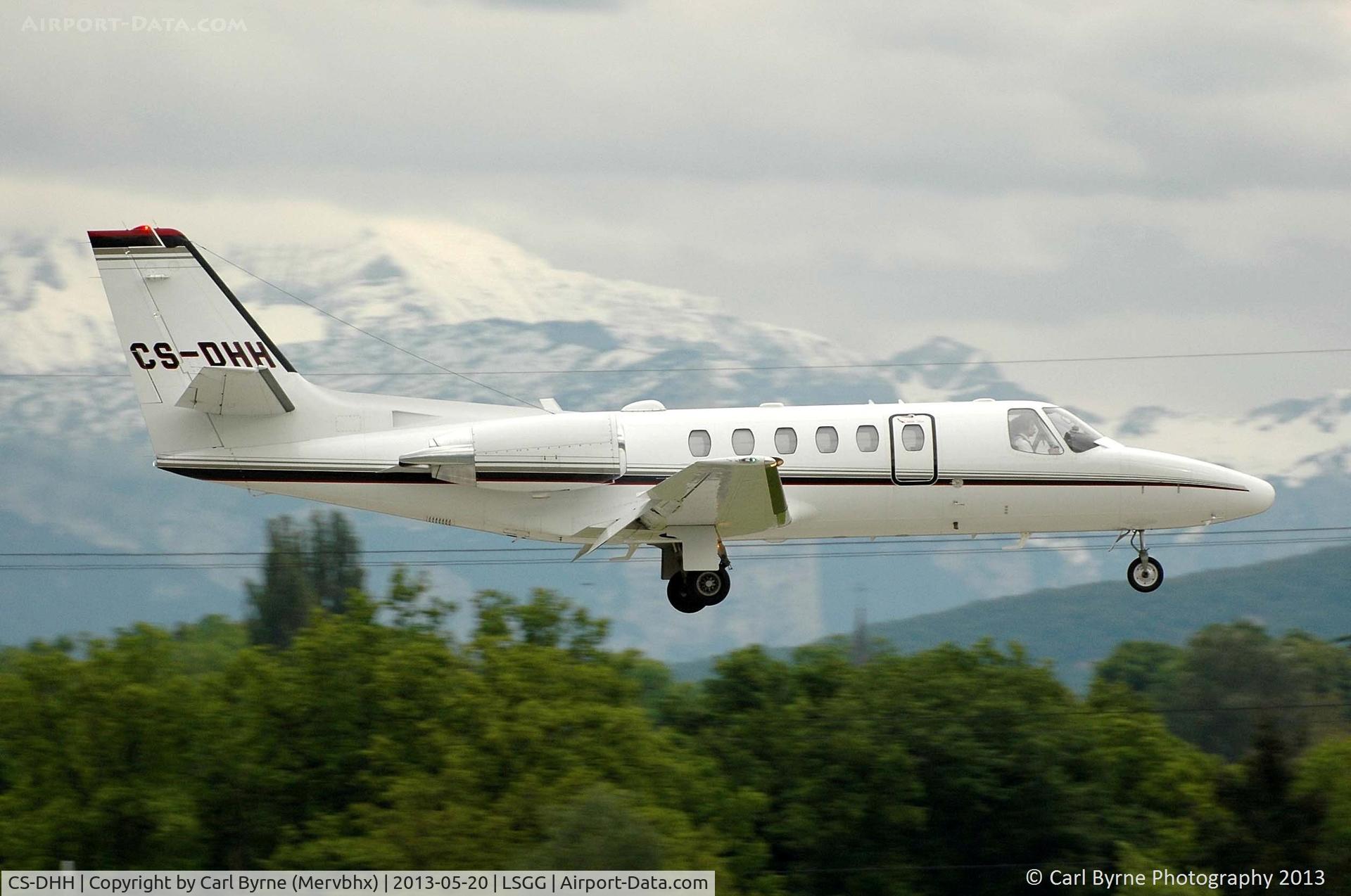 CS-DHH, 2002 Cessna 550 Citation Bravo C/N 550-1043, Taken from the park at the 05 threshold.