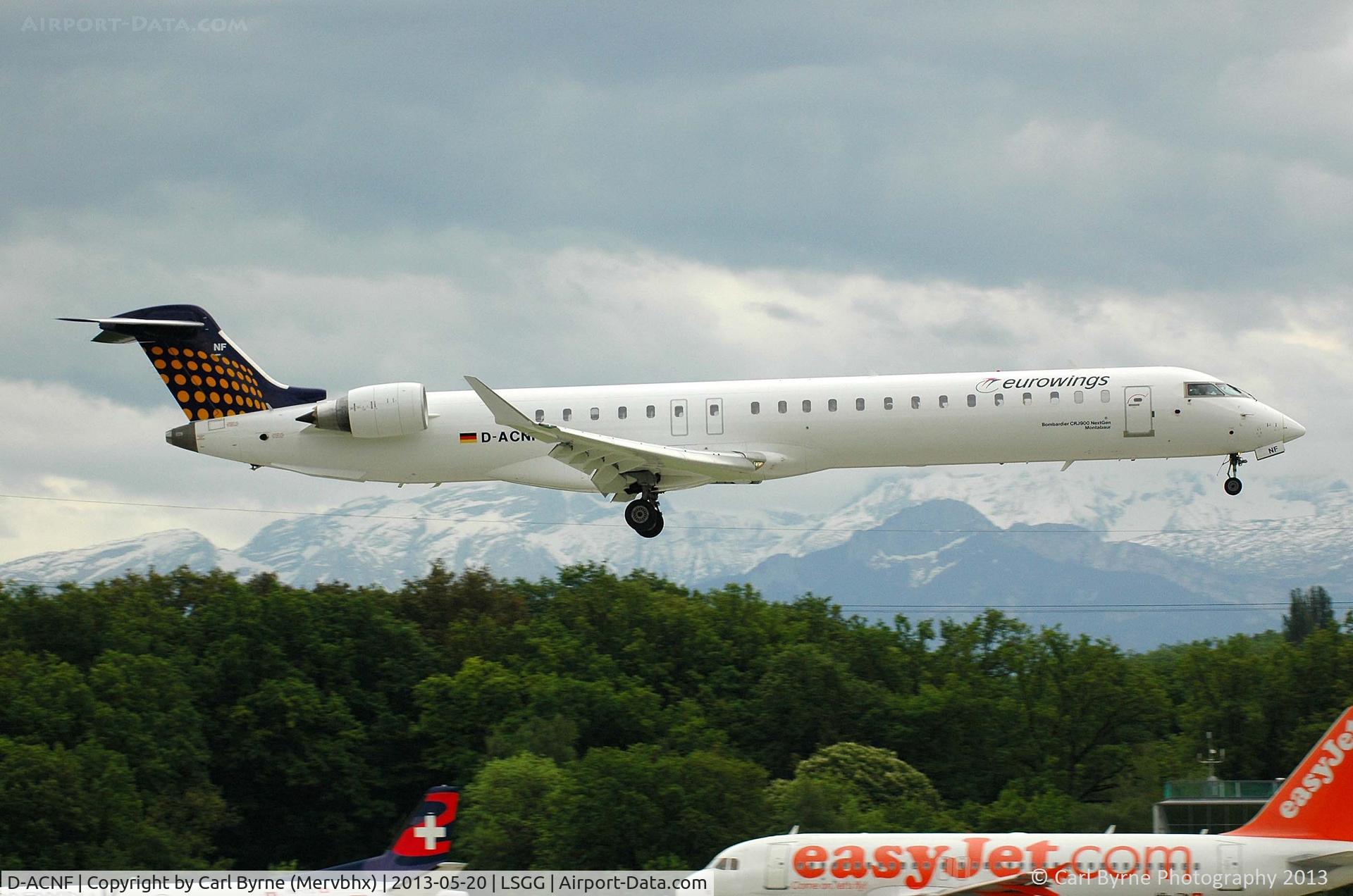D-ACNF, 2009 Bombardier CRJ-900 (CL-600-2D24) C/N 15243, Taken from the park at the 05 threshold.