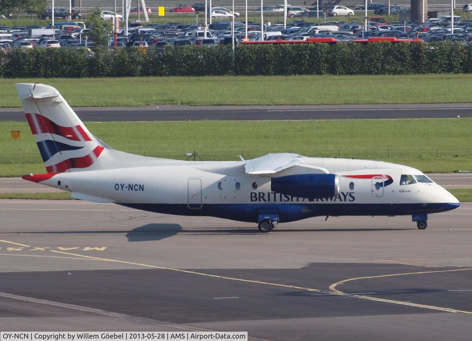 OY-NCN, 2001 Fairchild Dornier 328-310 328JET C/N 3193, Taxi to the gate on Schiphol Airport