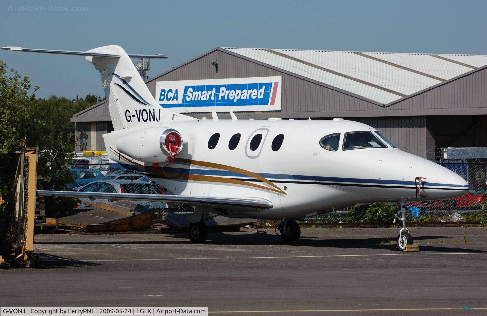 G-VONJ, 2003 Raytheon 390 Premier I C/N RB-66, R390 parked at BBS