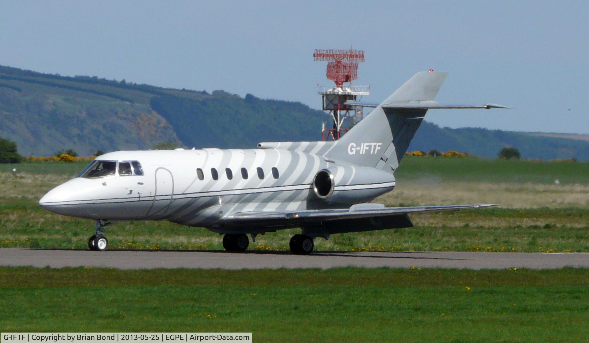 G-IFTF, 1985 British Aerospace BAe.125-800B C/N 258021, landing on 23