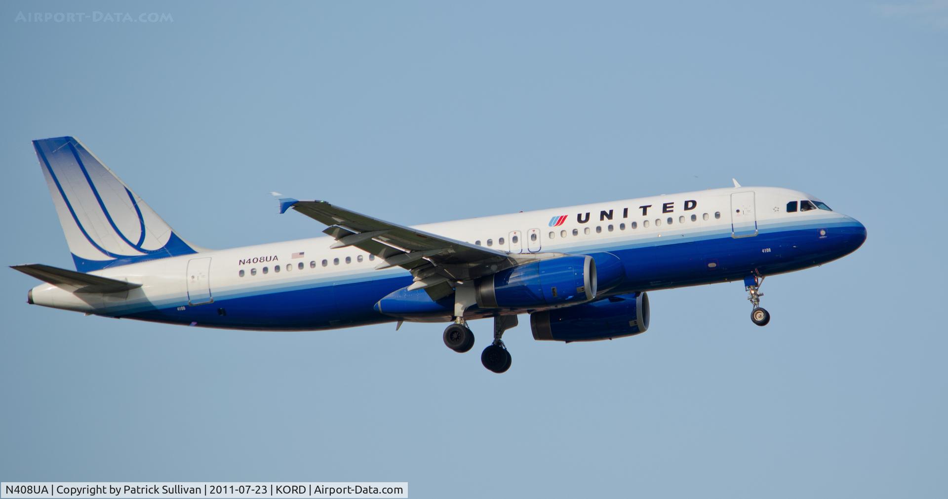 N408UA, 1994 Airbus A320-232 C/N 457, Landing Chicago O'Hare 14R