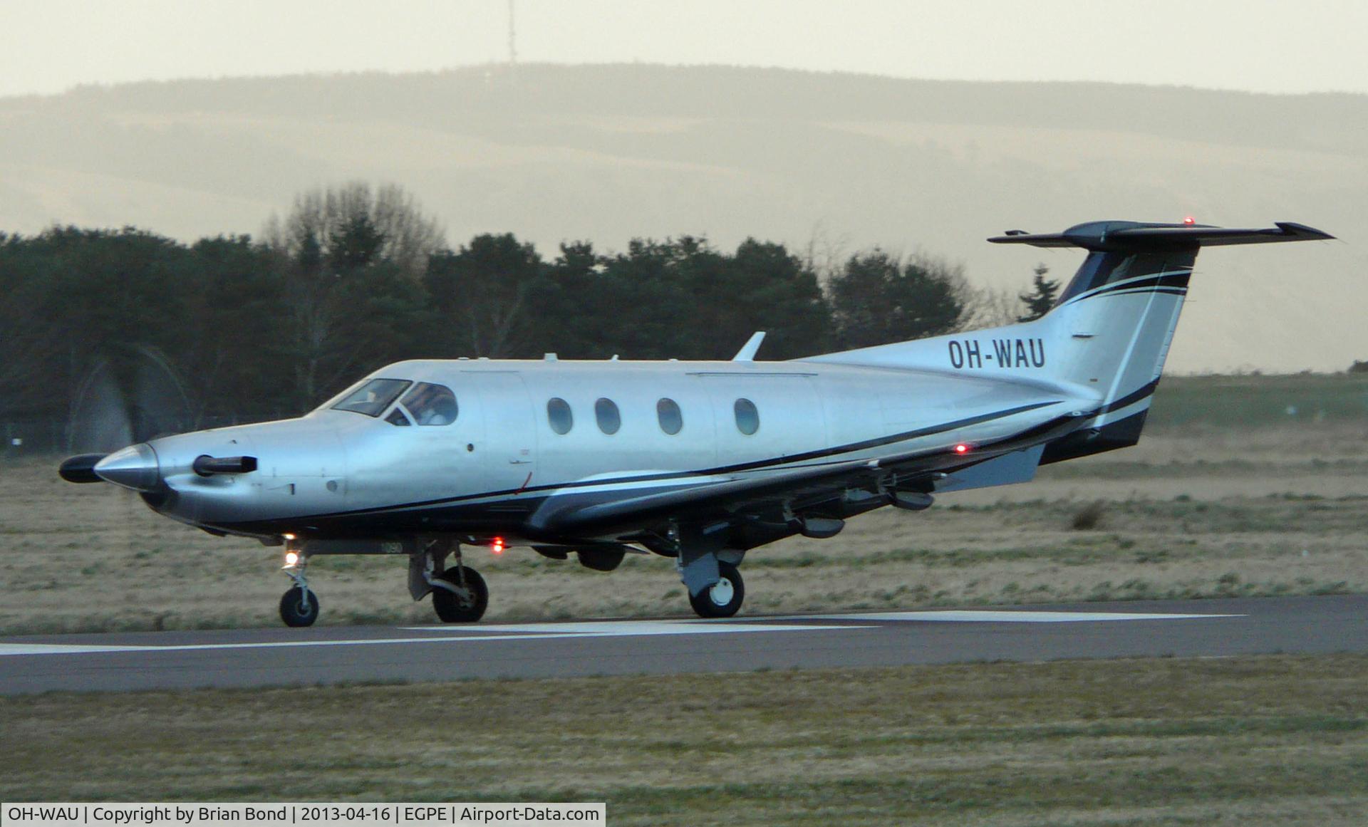OH-WAU, 2009 Pilatus PC-12/47E C/N 1090, landing on 23