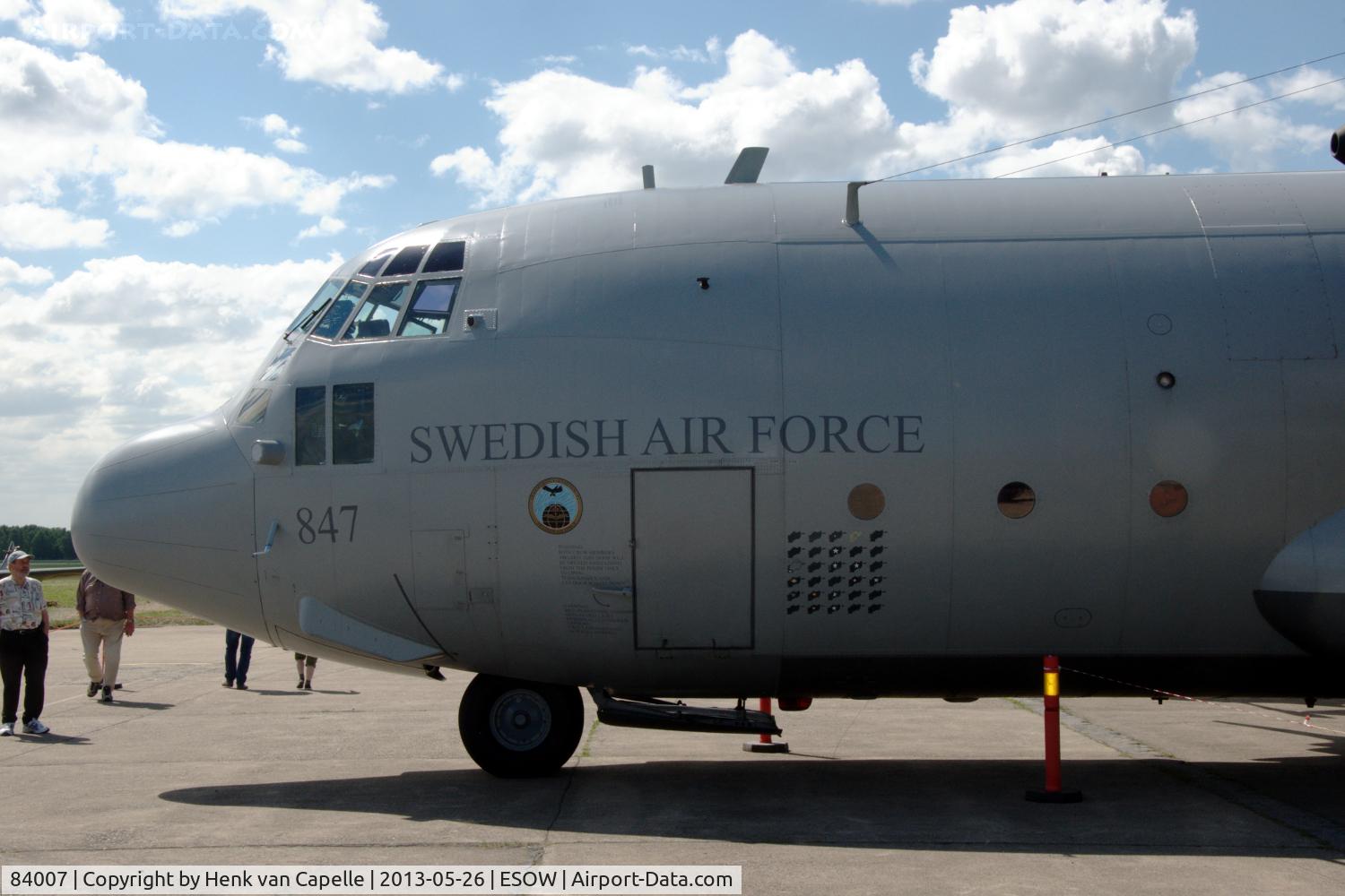 84007, Lockheed C-130H Hercules C/N 382-4887, Swedish Air Force Tp84 Hercules at Västerås Hässlö airport, Sweden. Note the 30 Afghanistan markings next to the door.