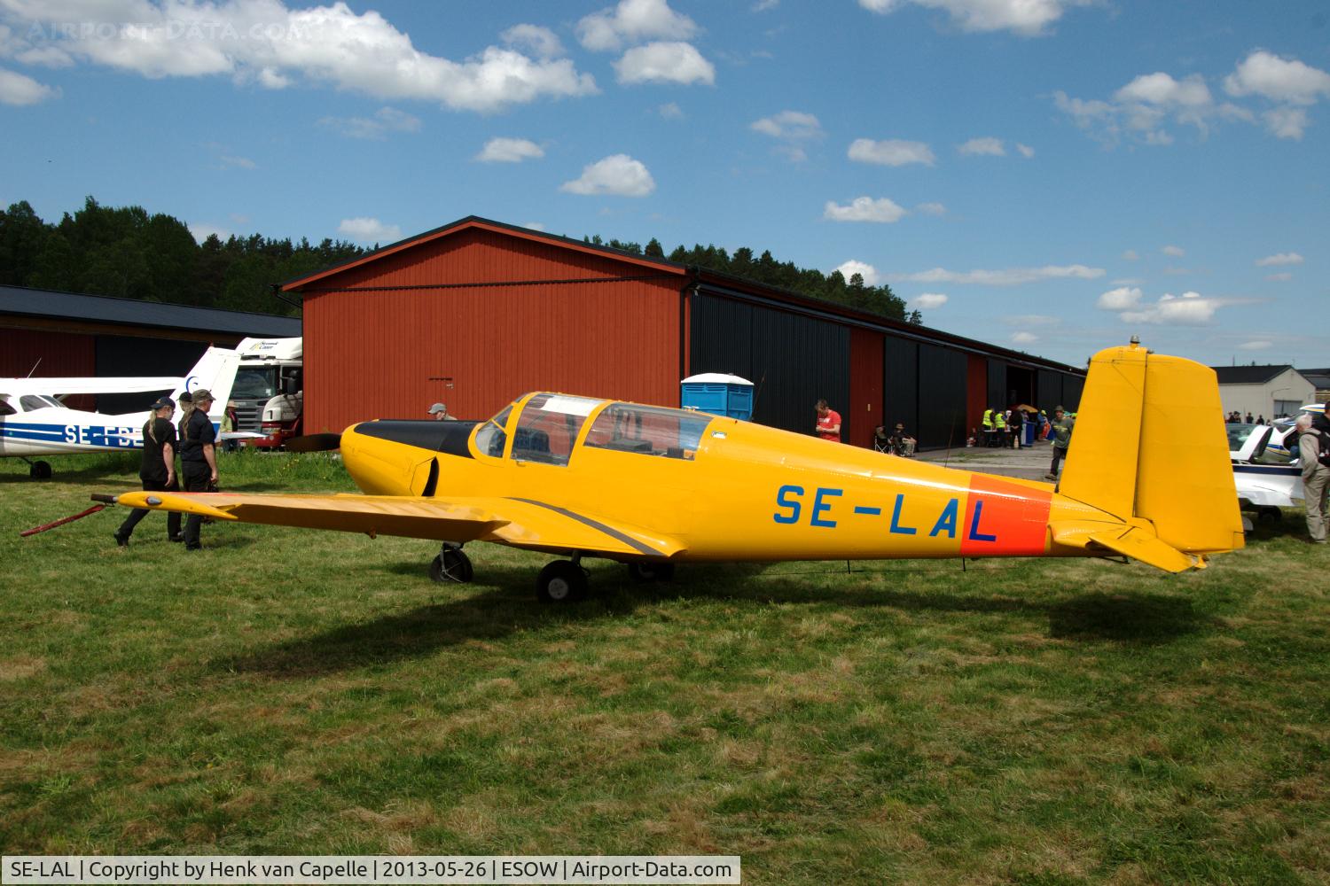 SE-LAL, 1957 Saab 91B-2 Safir C/N 91-335, Saab Safir parked at Västerås Hässlö airport, Sweden.