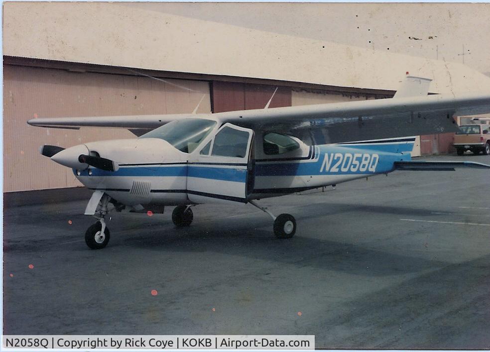 N2058Q, 1973 Cessna 177RG Cardinal C/N 177RG0458, I  sold it,new to Dr. Thaddius Jones in 1974. after teaching him to fly. I flew with him until he was in his 80's. We tubro normalized it in Pagosa Springs Co.  RNAV .custom paint , high back seats. My last flight 8-31-97  oceanside ca /Gunnison Co return
