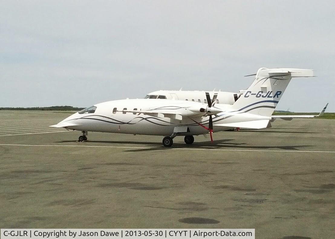 C-GJLR, 2003 Piaggio P-180 Avanti C/N 1069, The aircraft was parked at YYT in St. John's, NL